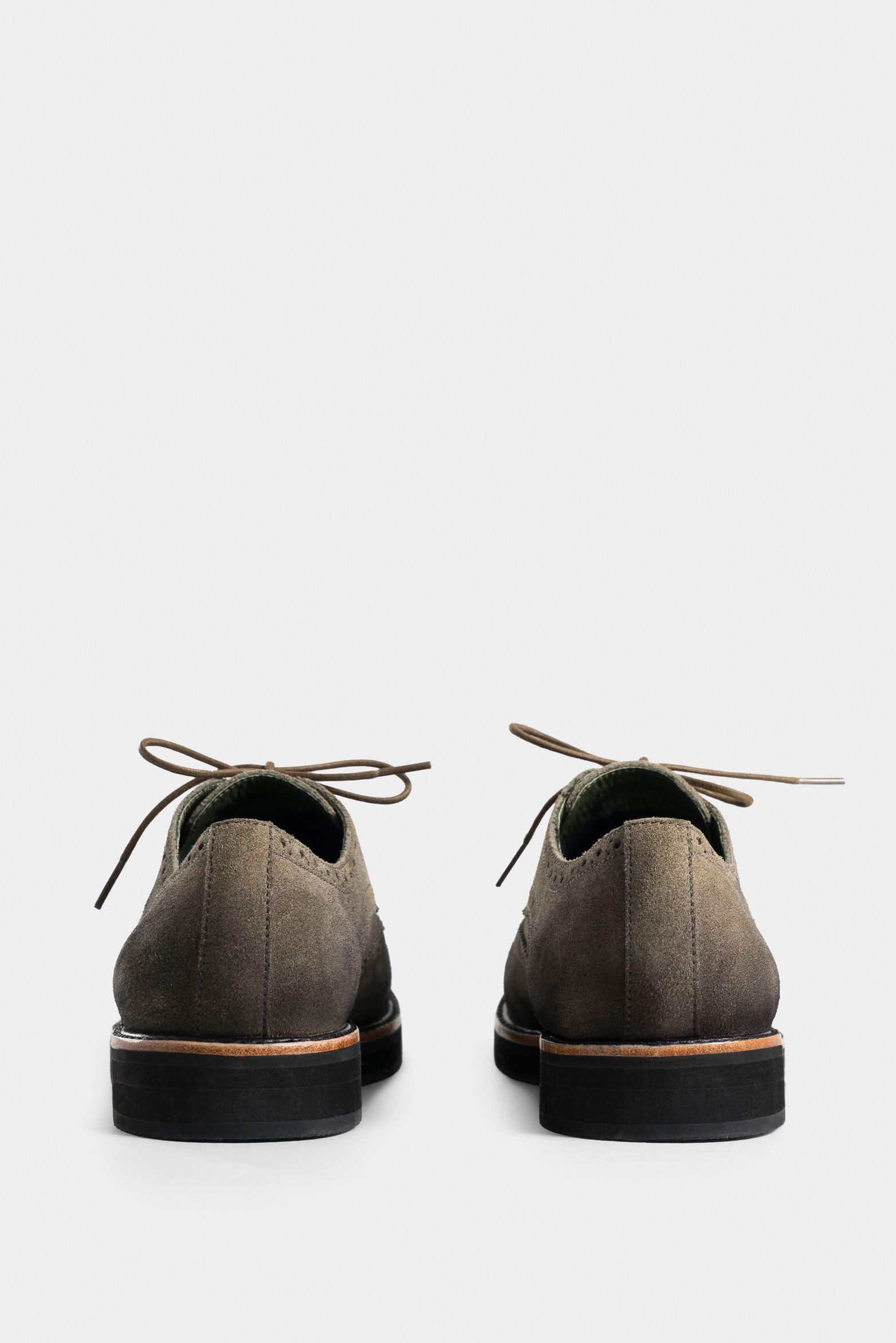 Vélez Zapatos Cordón Alessio Cuero Gamuza Hombre Verde Oliva-2