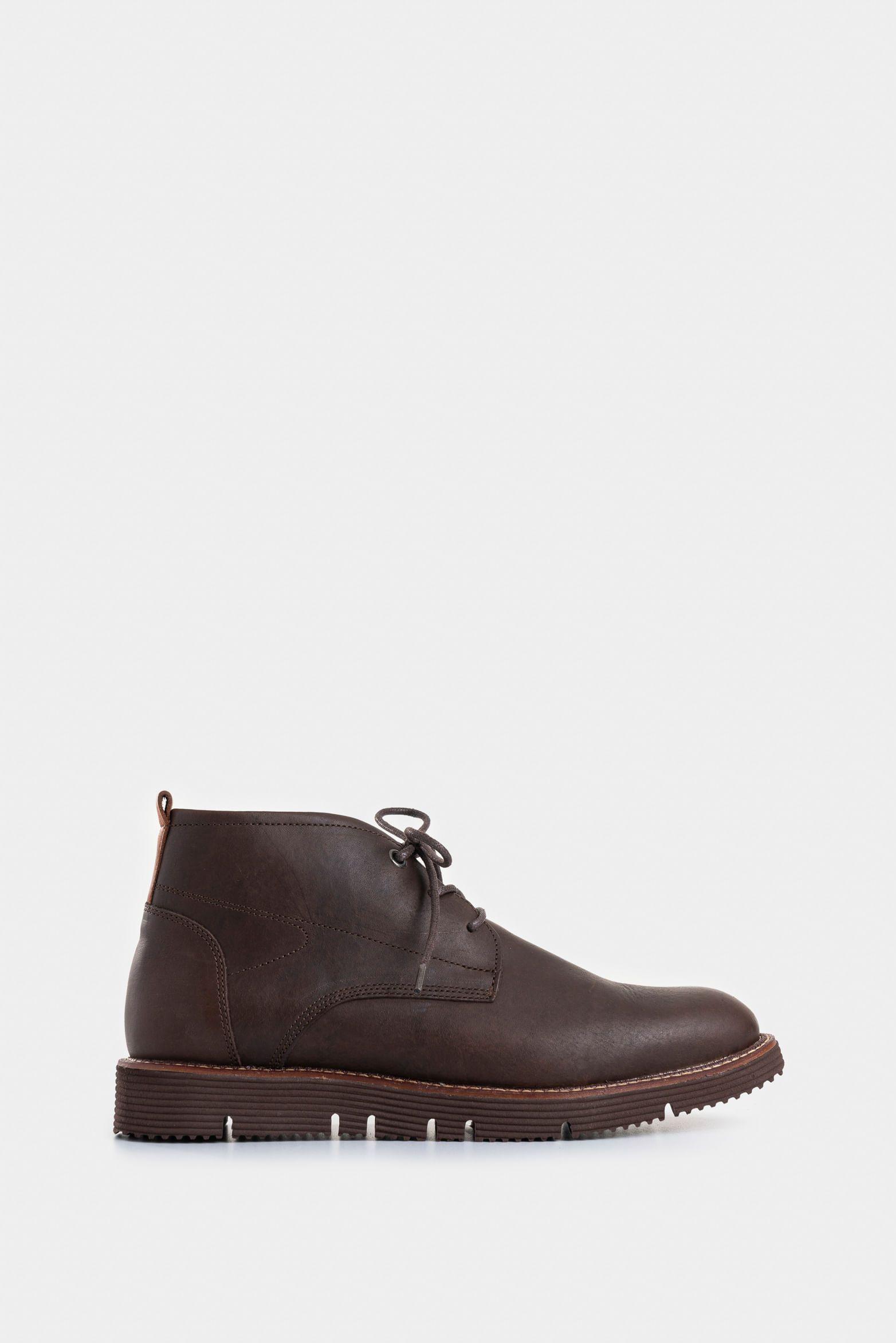 Botas Calgary de cuero para hombre acabado  café-0