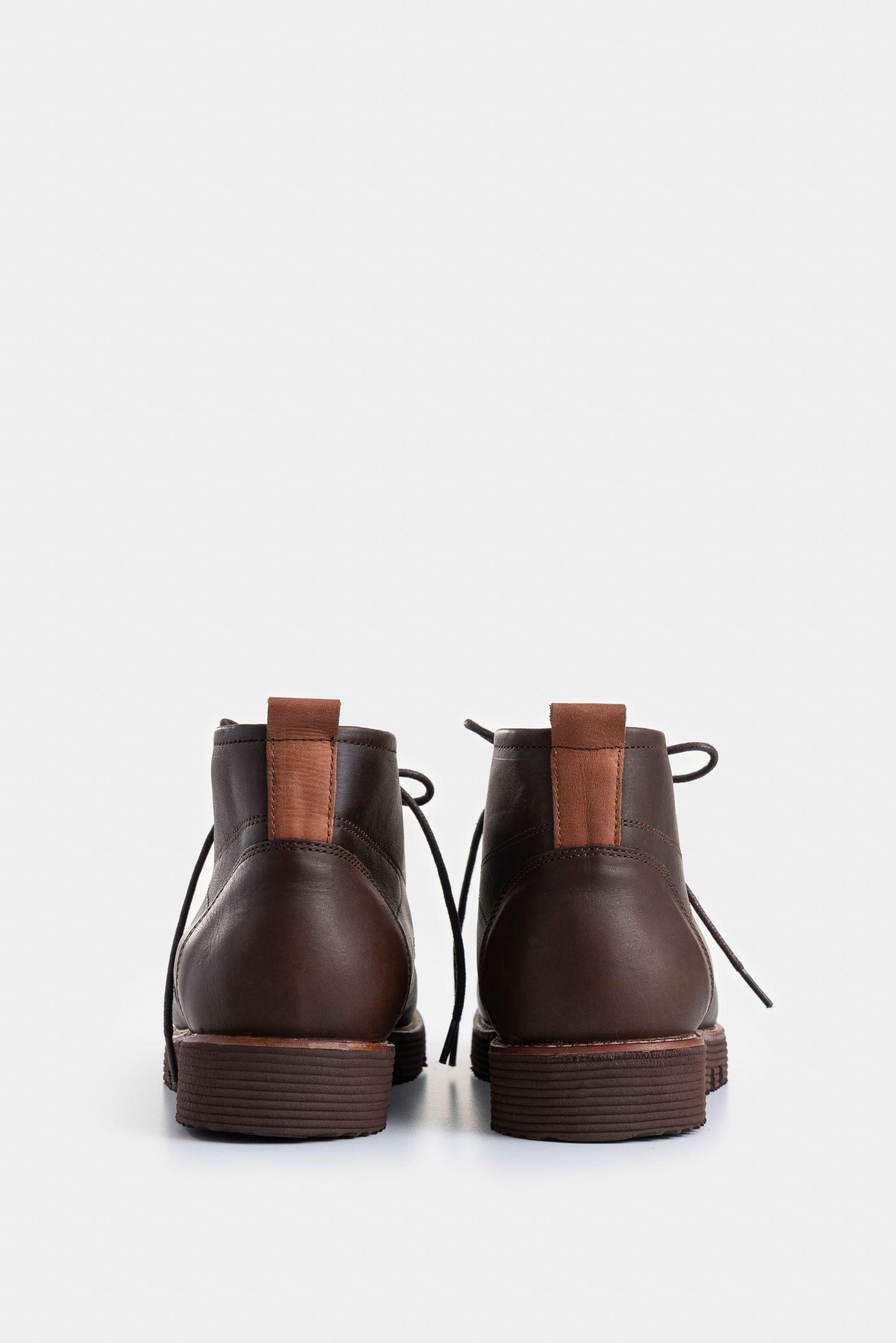 Botas Calgary de cuero para hombre acabado  café-2