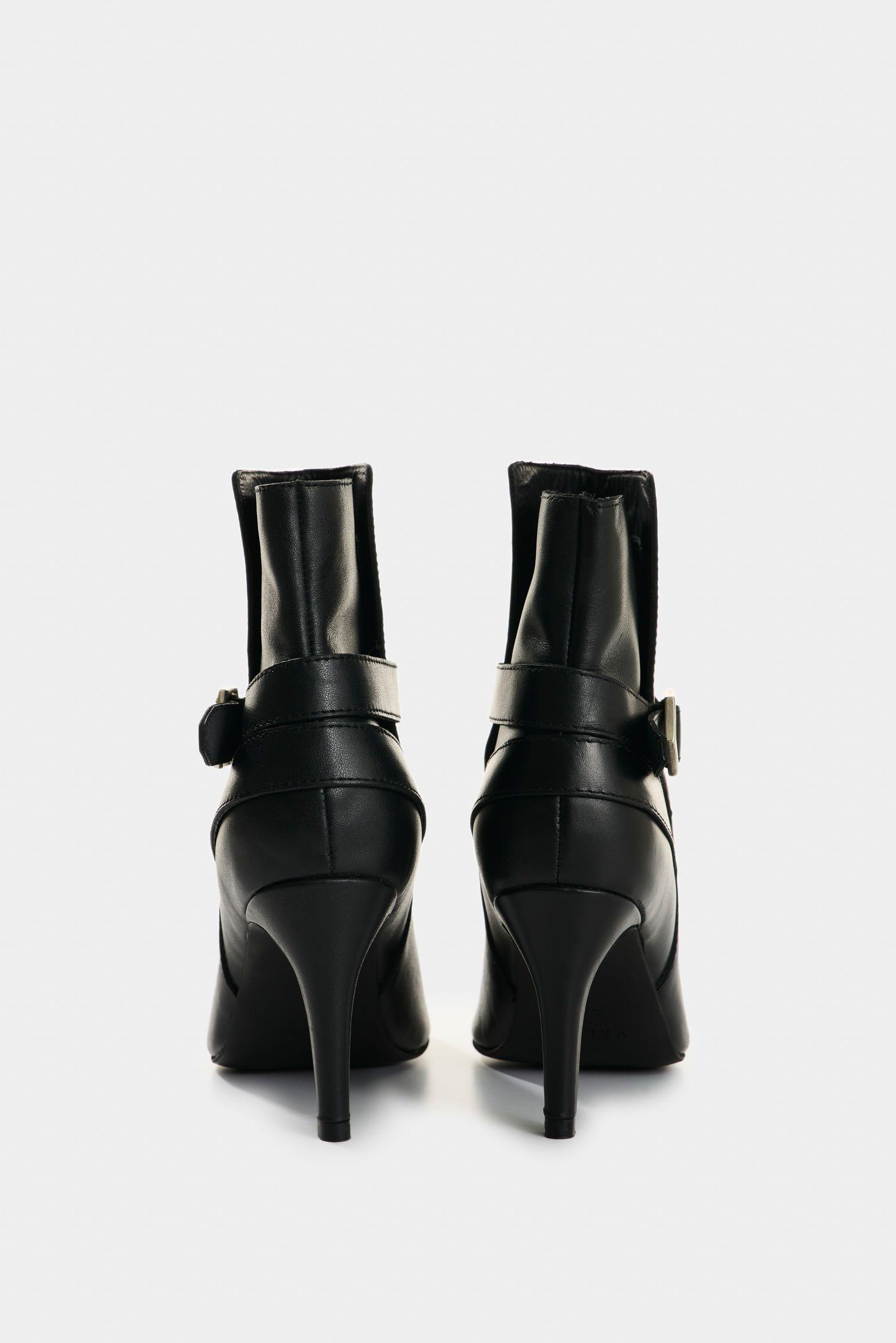 Vélez Botines Calix De Cuero  Mujer Silueta Office Negro-2