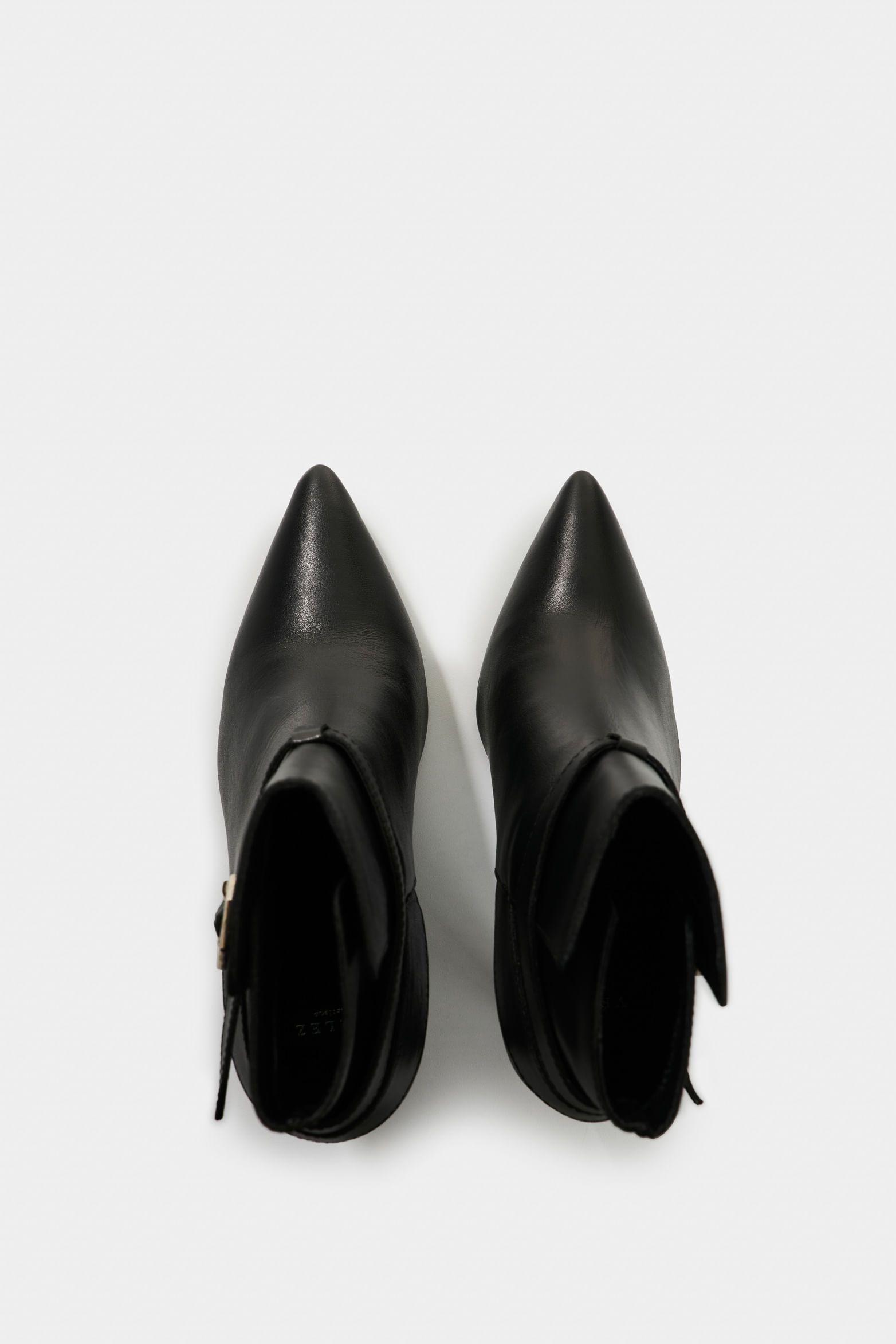 Vélez Botines Calix De Cuero  Mujer Silueta Office Negro-3