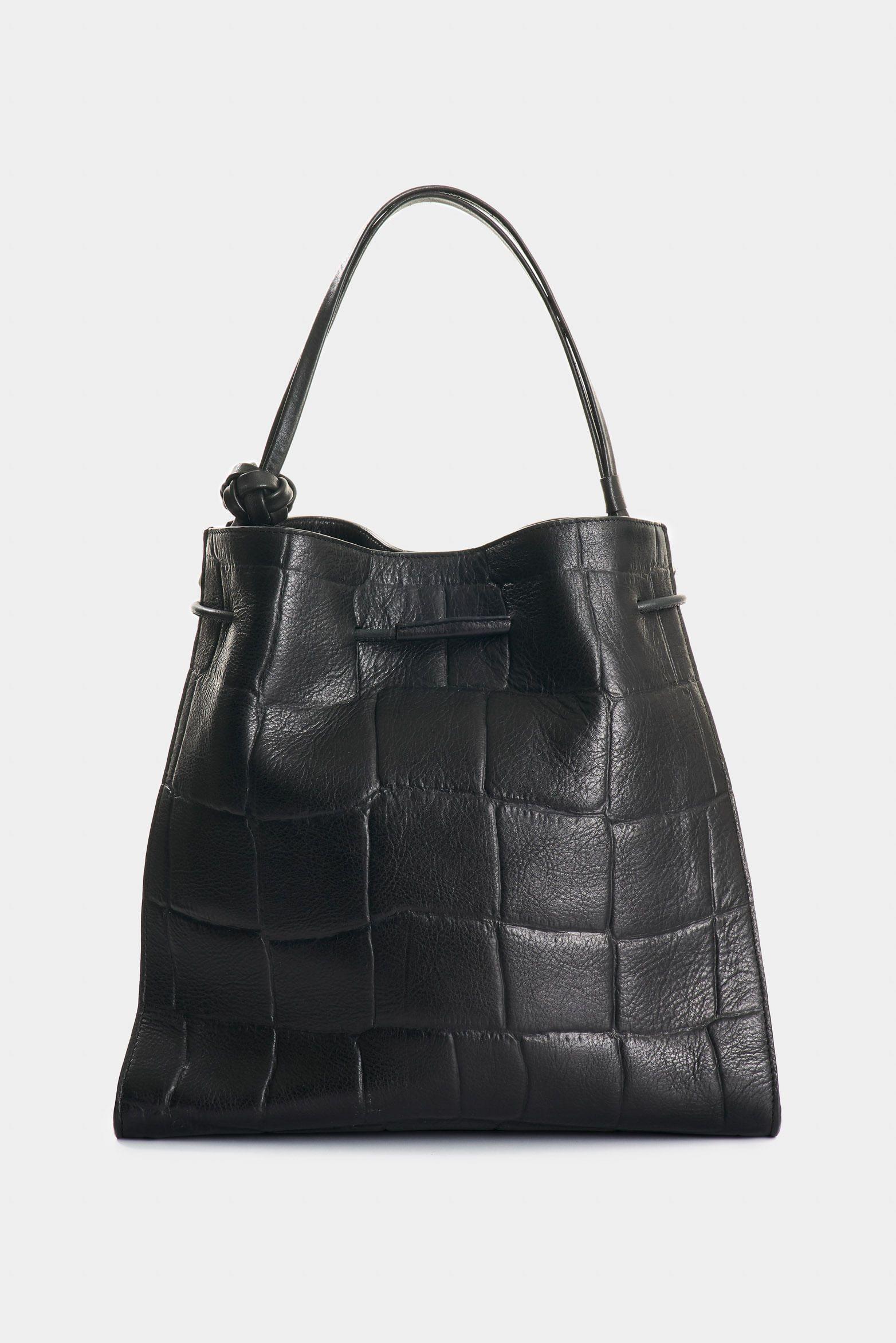 Vélez Shopping De Cuero Grabado  Mujer Aromia Negro-2