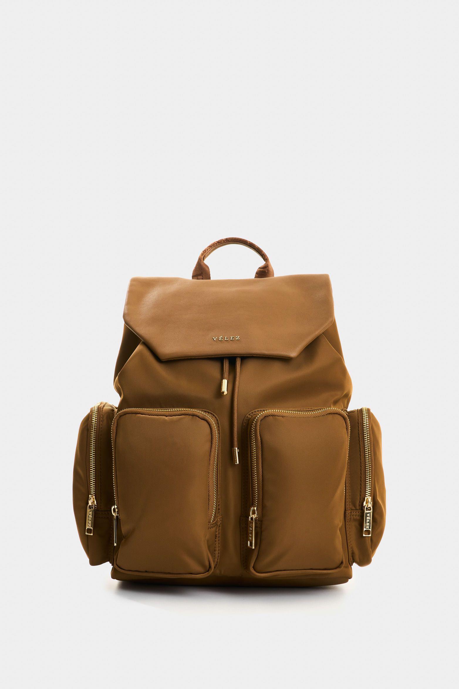 Vélez Tula Morral Orión De Lona Y Cuero Mujer Viajero Miel-0