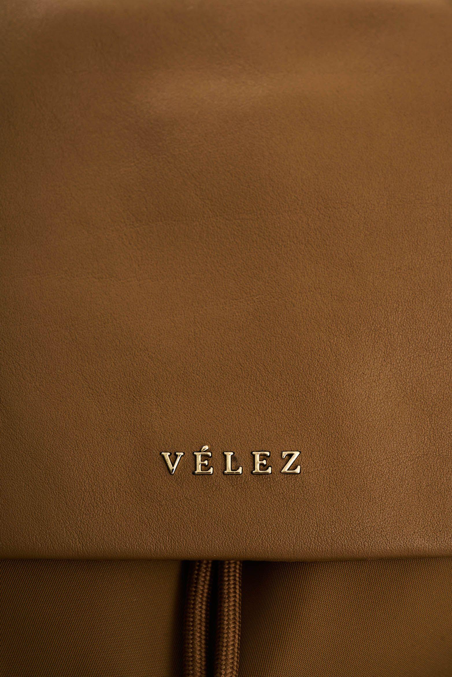 Vélez Tula Morral Orión De Lona Y Cuero Mujer Viajero Miel-3