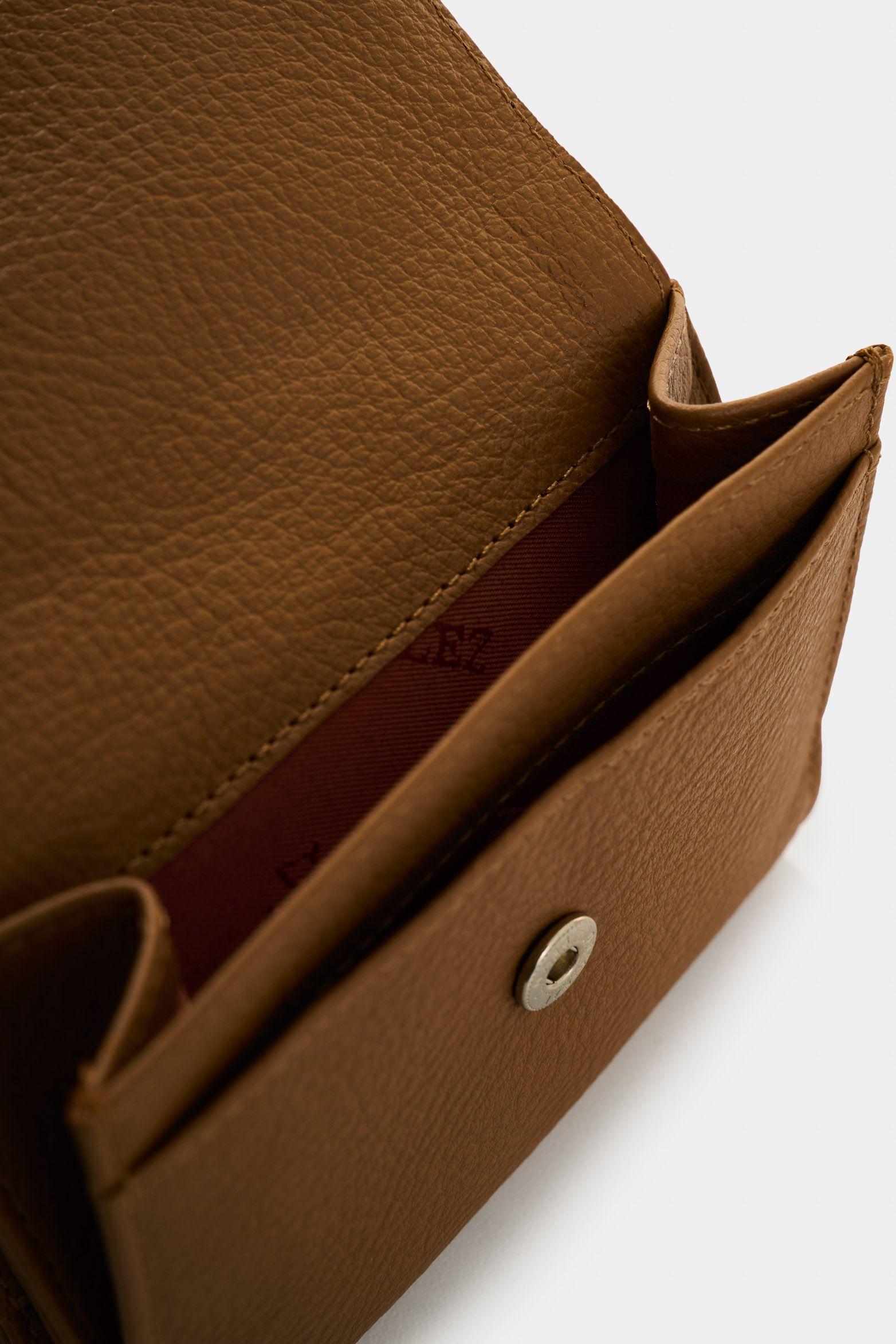 Vélez Billetera Pequeña De Cuero  Mujer Monedero Broche Miel-4