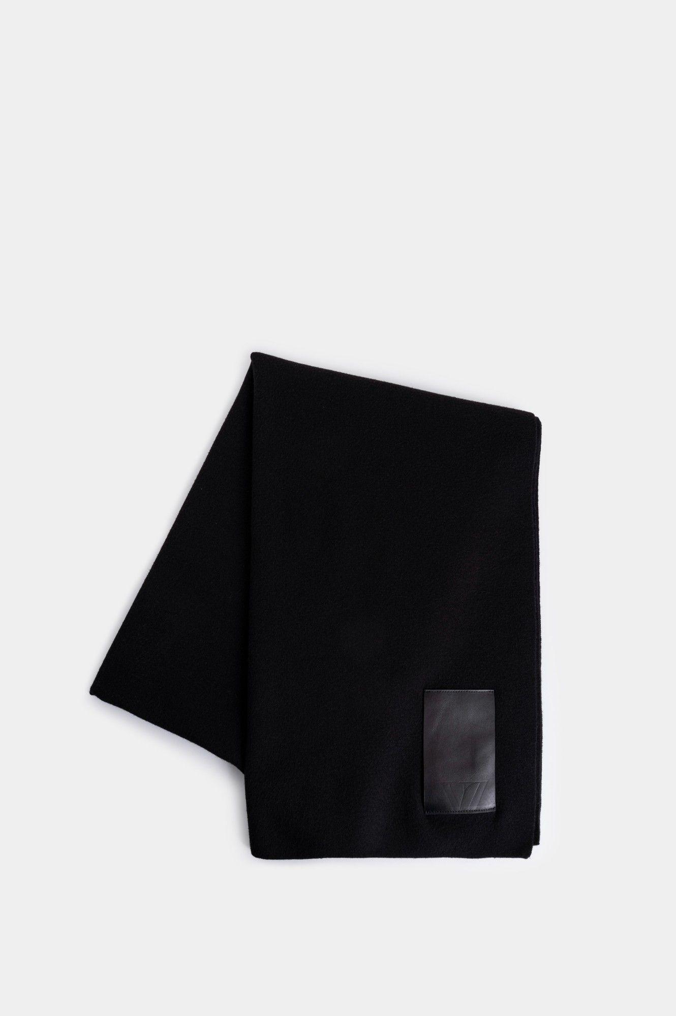 Vélez Bufanda Lucca Monocolor Para Hombre Detalle Cuero Negro-1