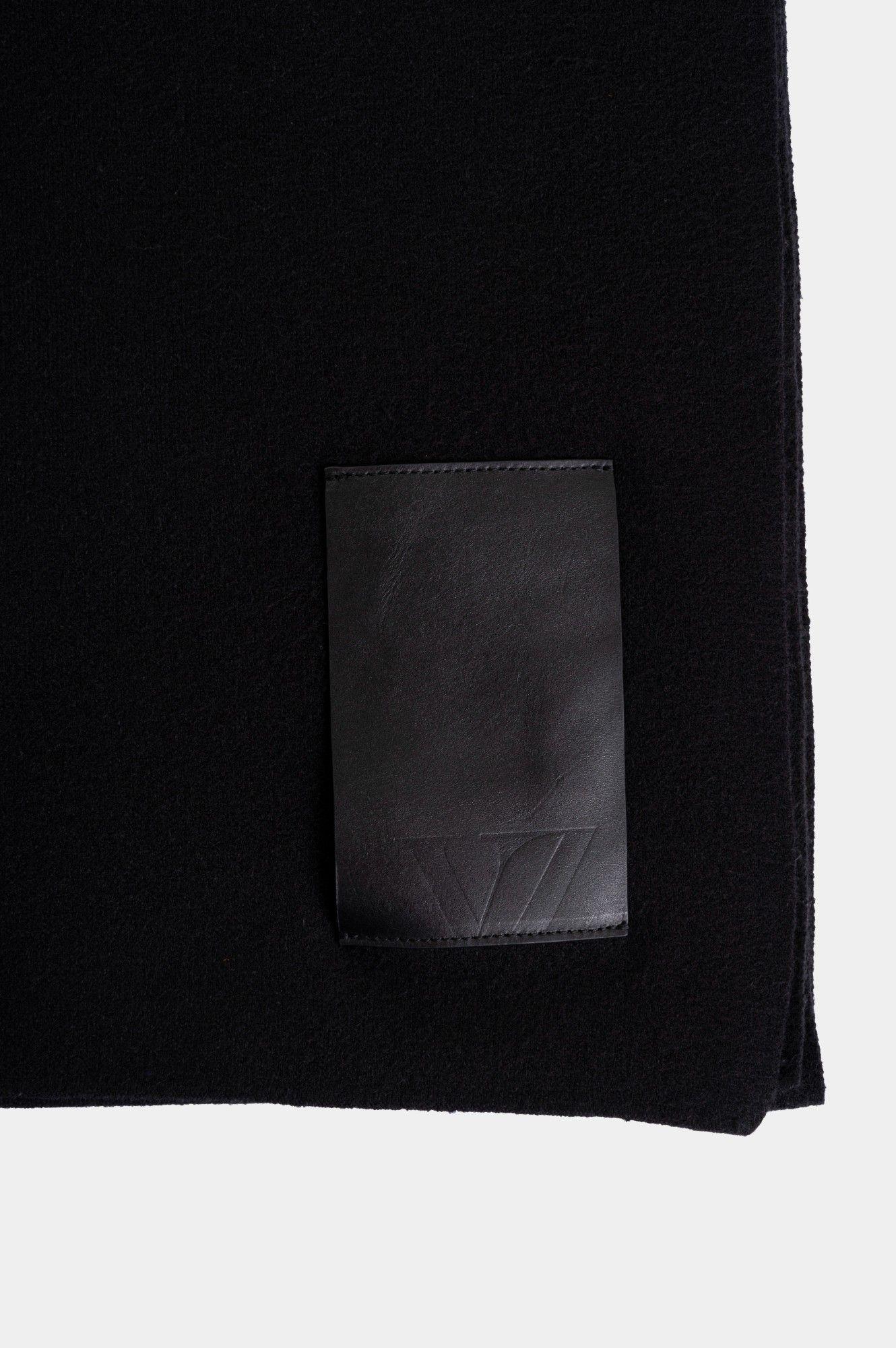 Vélez Bufanda Lucca Monocolor Para Hombre Detalle Cuero Negro-2