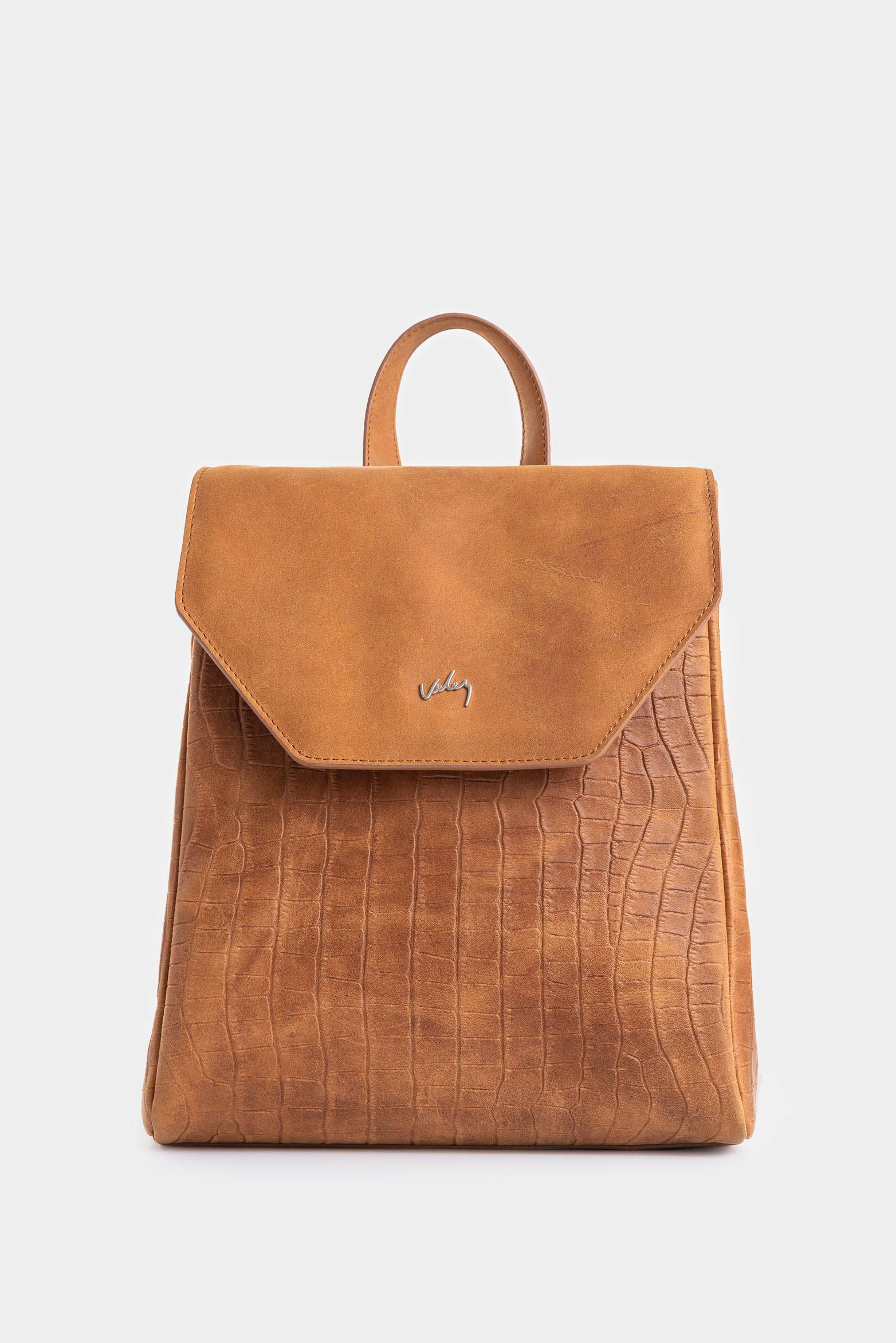 Vélez Mochila Corina 2 De Cuero  Mujer Detalle Grabado Miel-0