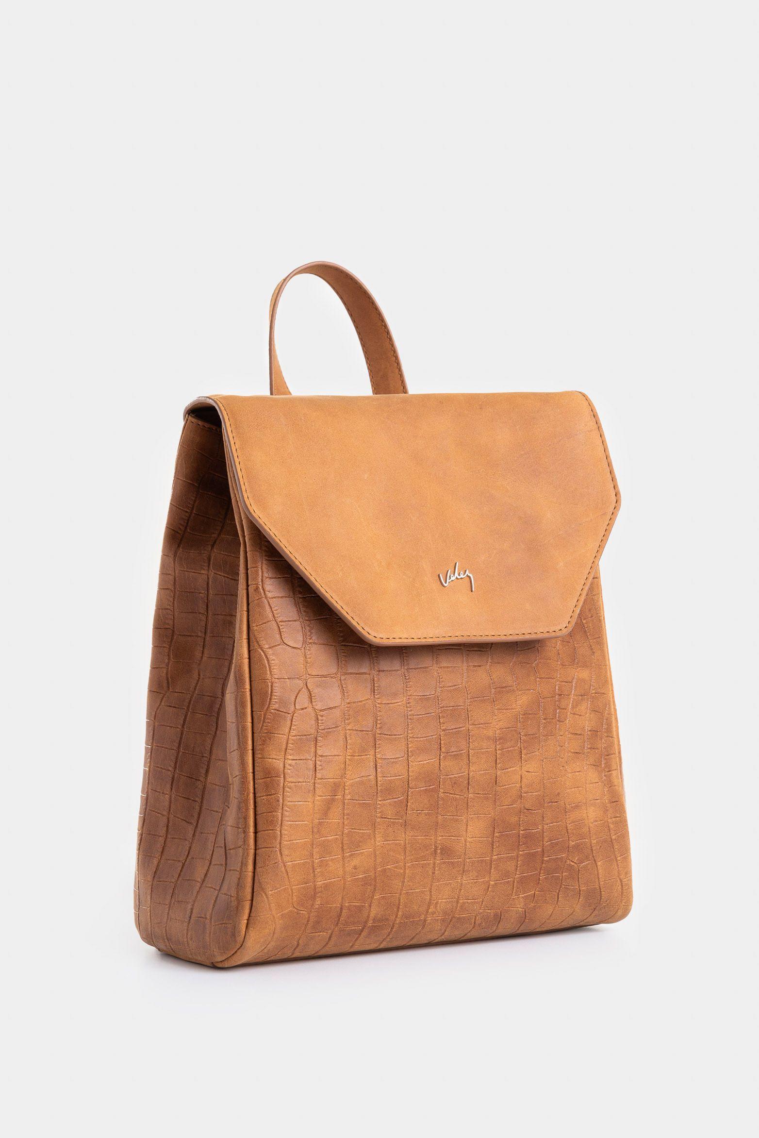 Vélez Mochila Corina 2 De Cuero  Mujer Detalle Grabado Miel-1