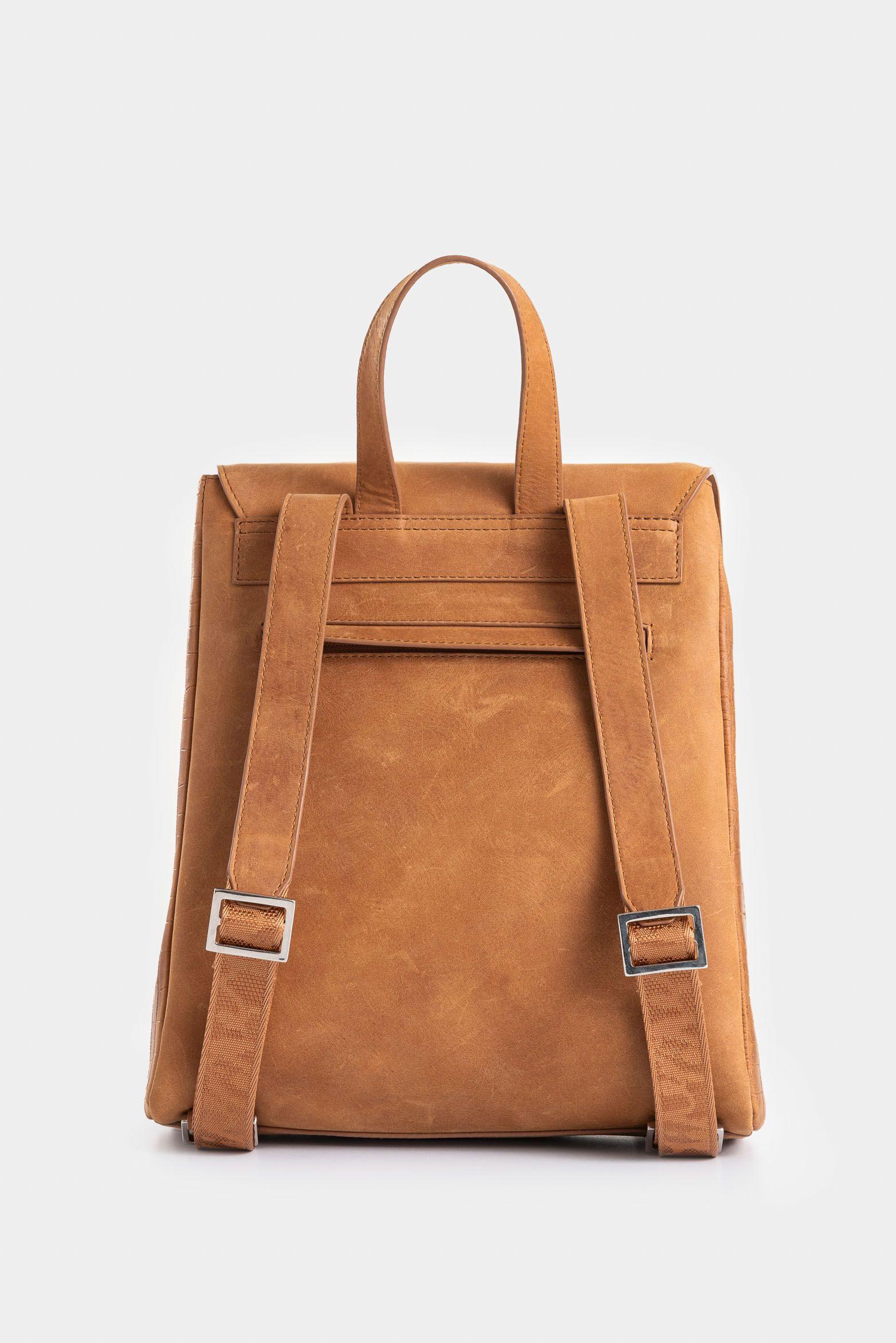 Vélez Mochila Corina 2 De Cuero  Mujer Detalle Grabado Miel-2