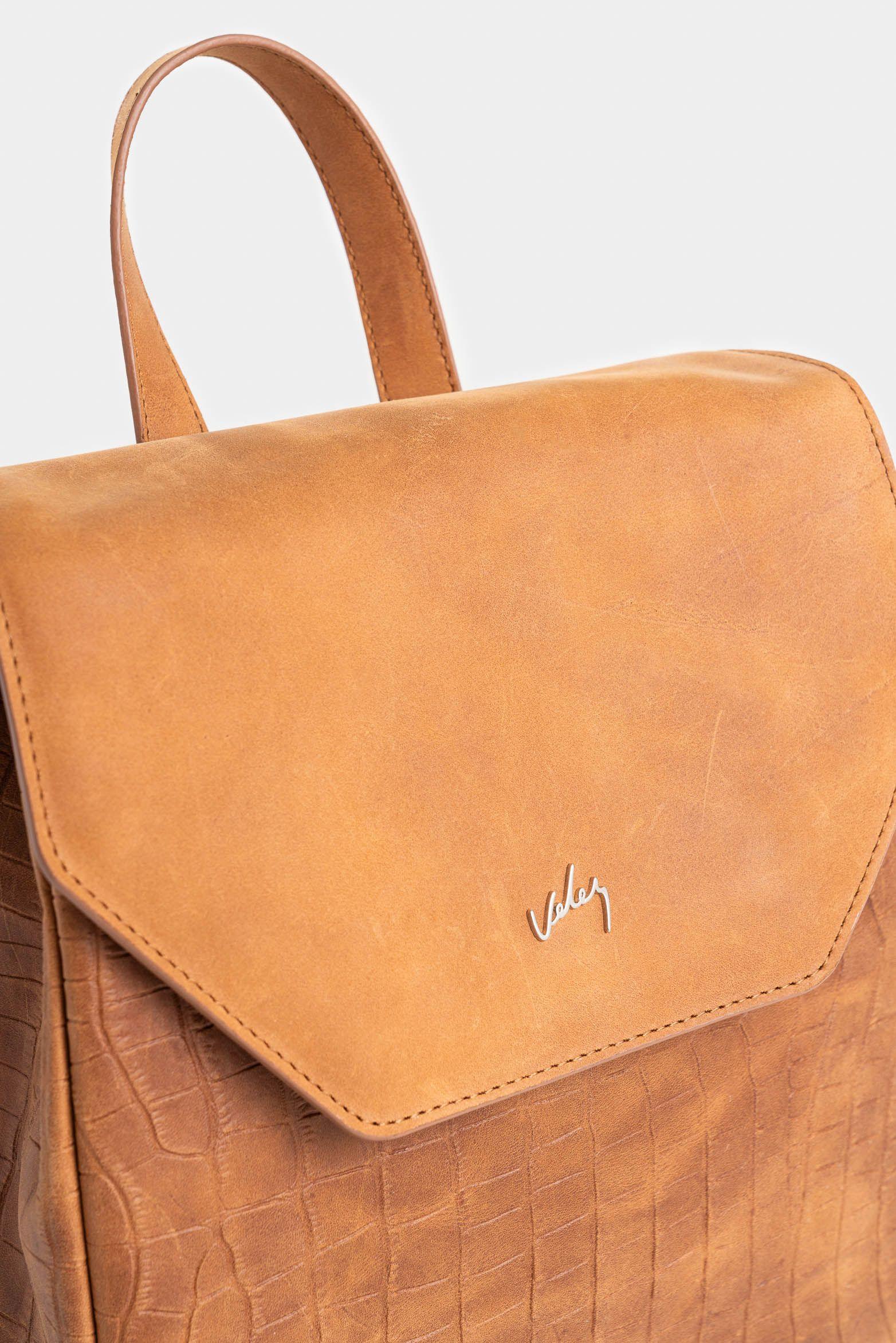 Vélez Mochila Corina 2 De Cuero  Mujer Detalle Grabado Miel-3