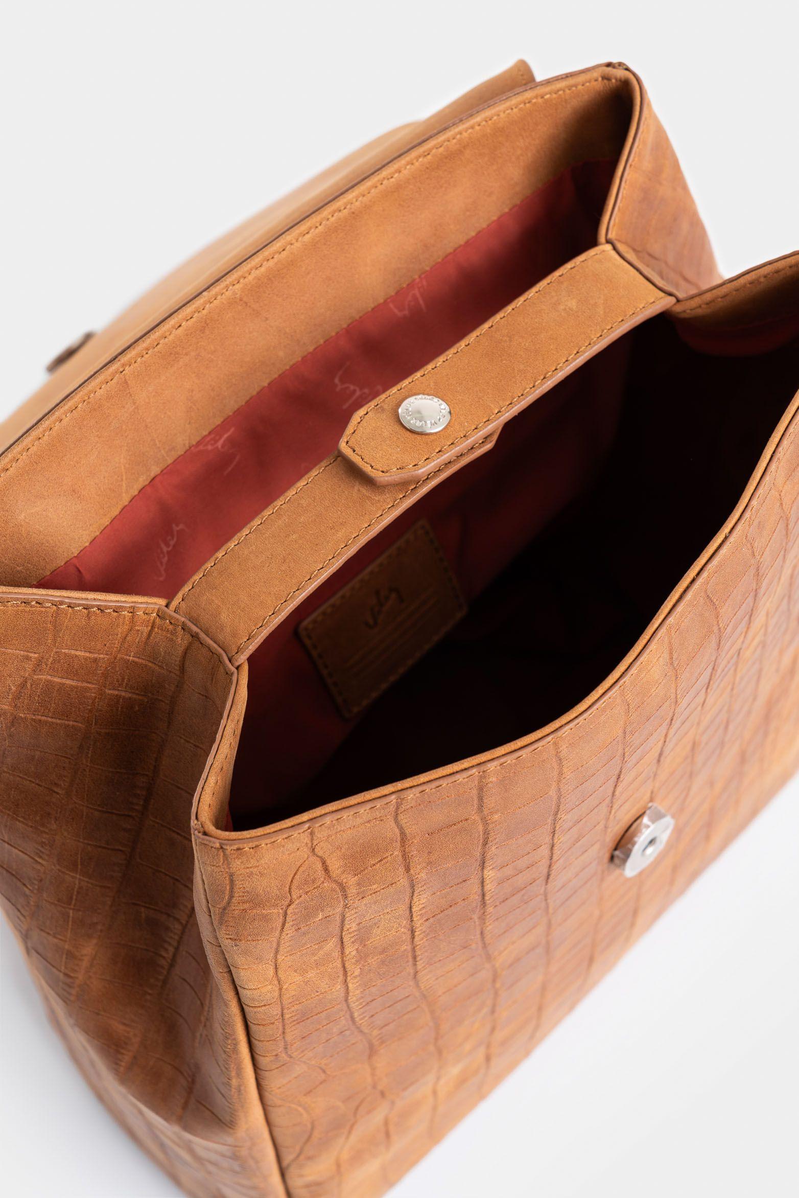 Vélez Mochila Corina 2 De Cuero  Mujer Detalle Grabado Miel-4