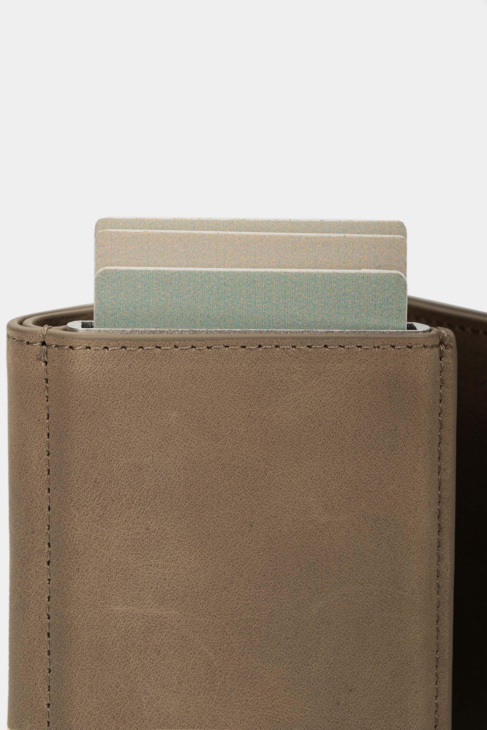 Porta documentos de cuero tecnológico gris-4