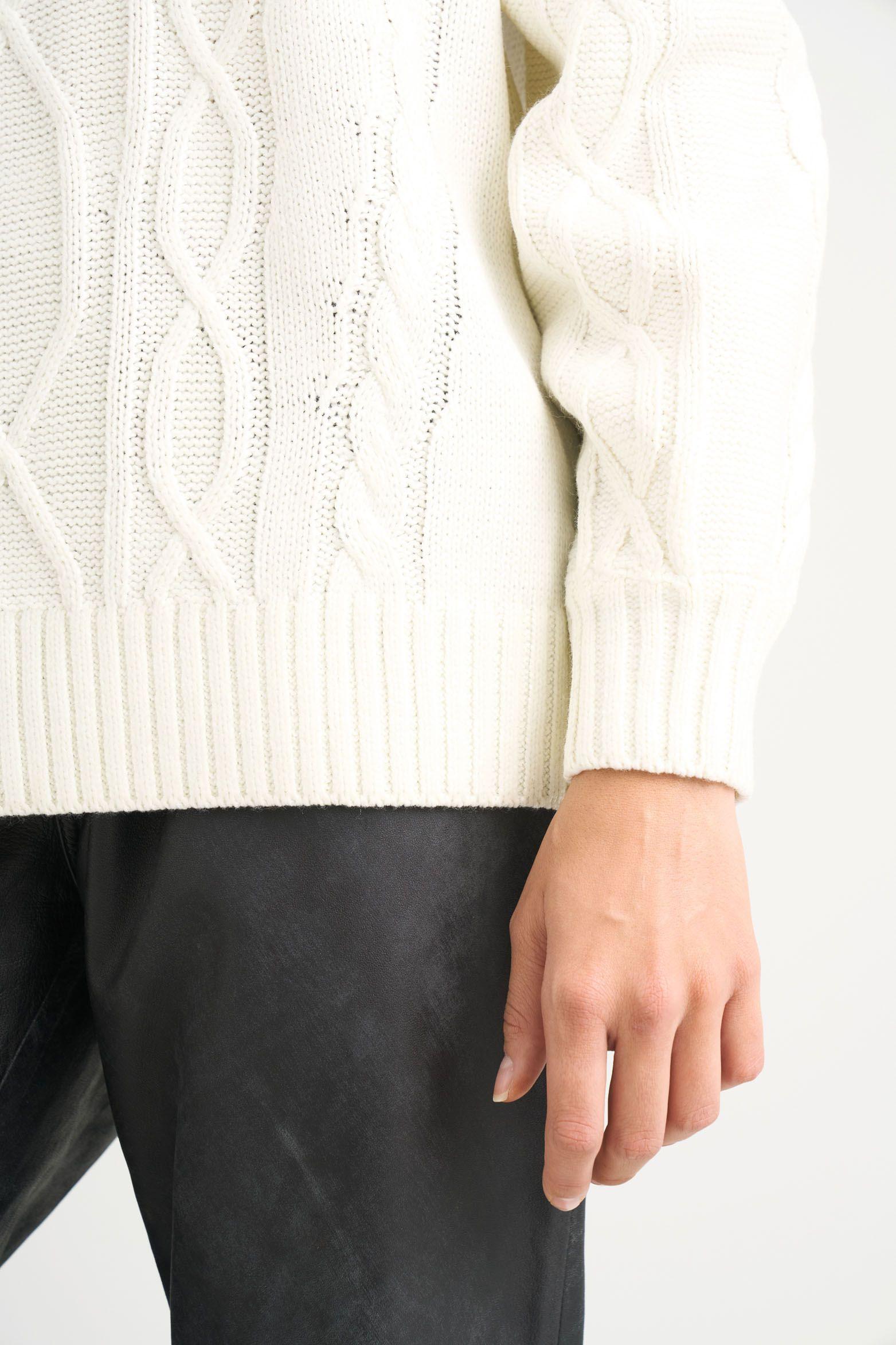 Vélez Sweater Tejido Layla Para Mujer Efecto Resinado Crema-4