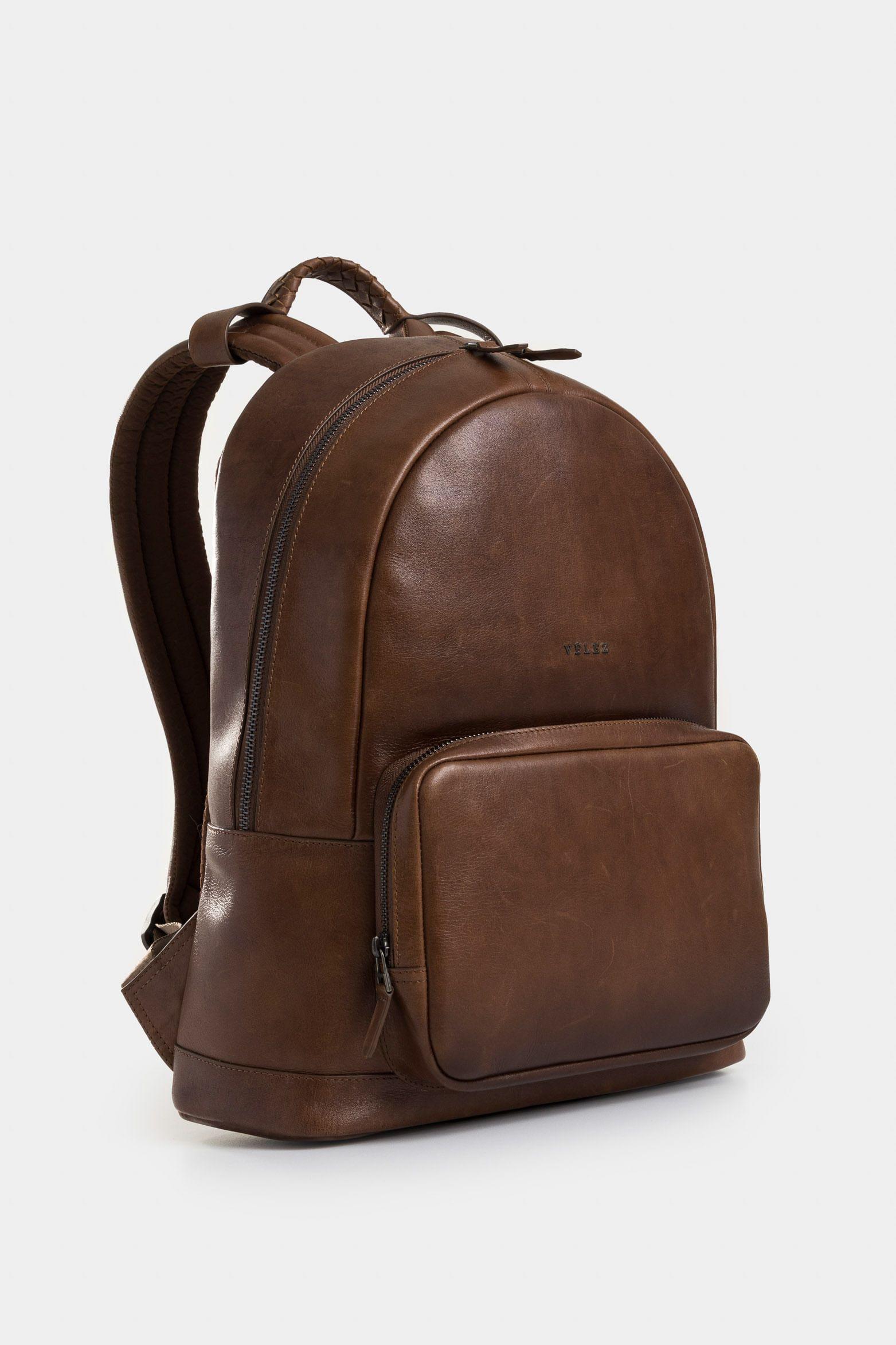 Morral Bolet de cuero gamuzado para hombre efecto vintage miel-1