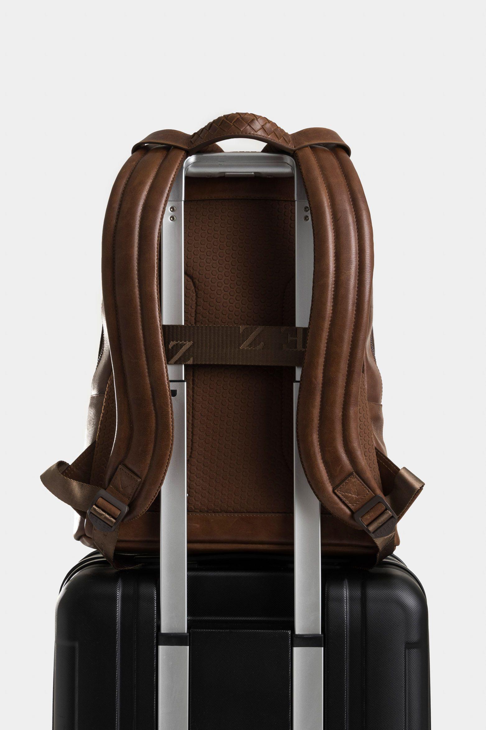 Morral Bolet de cuero gamuzado para hombre efecto vintage miel-2