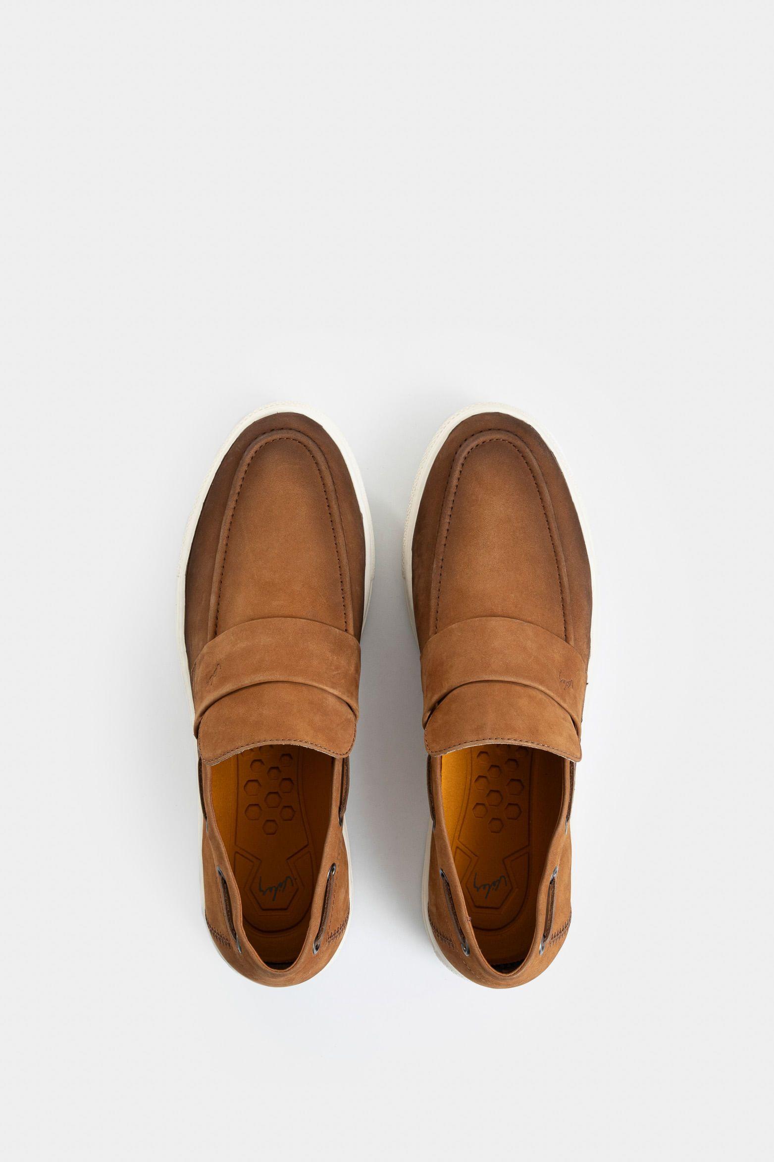 Vélez Mocasín Brescia Cuero Gamuzado Hombre  Envejecido Miel-3