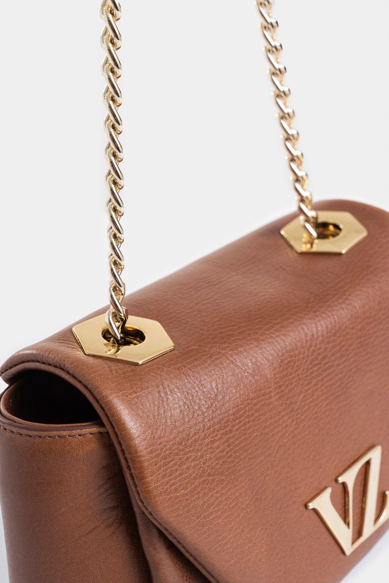 Manos libres mini Lili 3.0 de cuero para mujer cadena miel-3