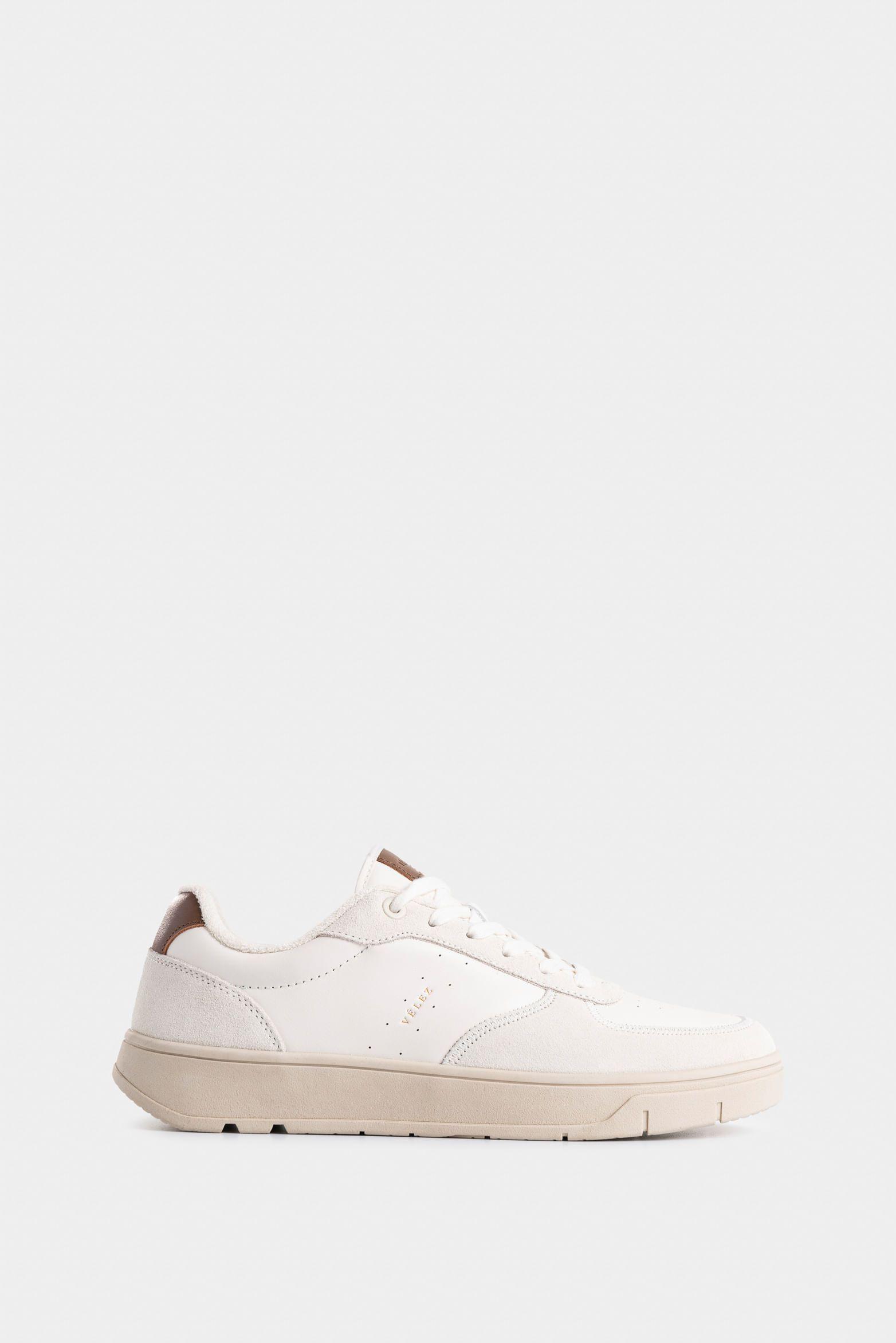 Tenis Lyra de cuero para hombre suela extra liviana blanco-0