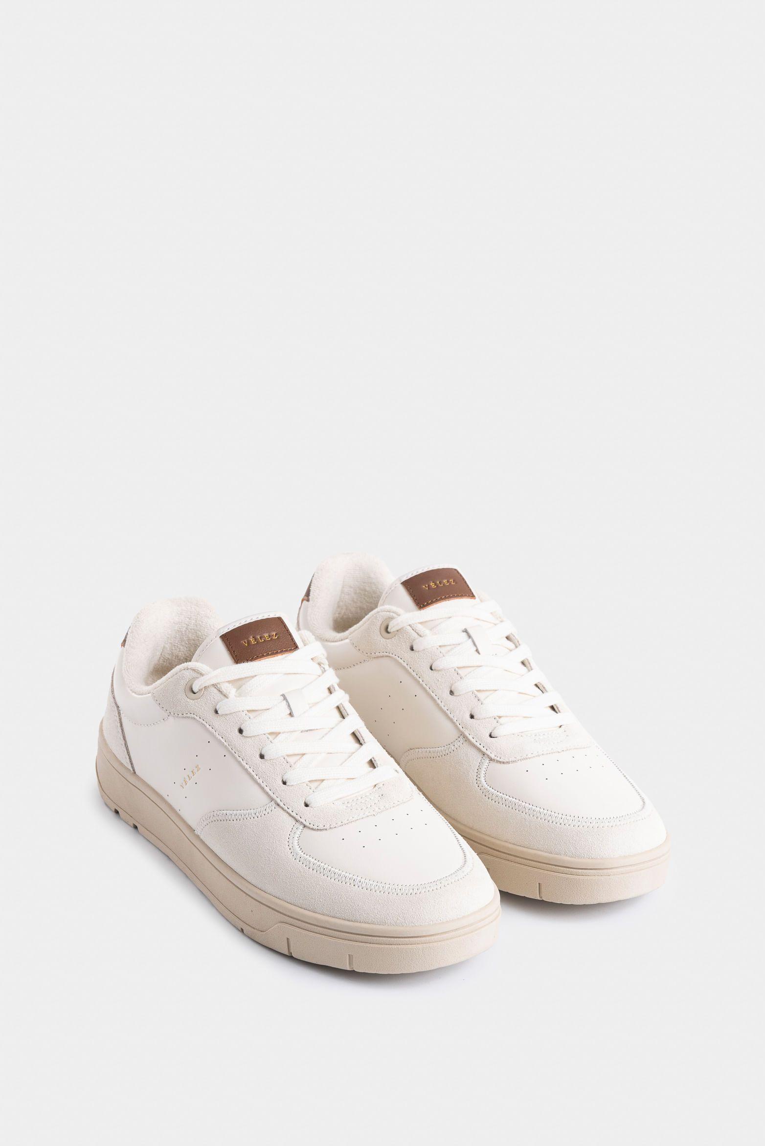 Tenis Lyra de cuero para hombre suela extra liviana blanco-1