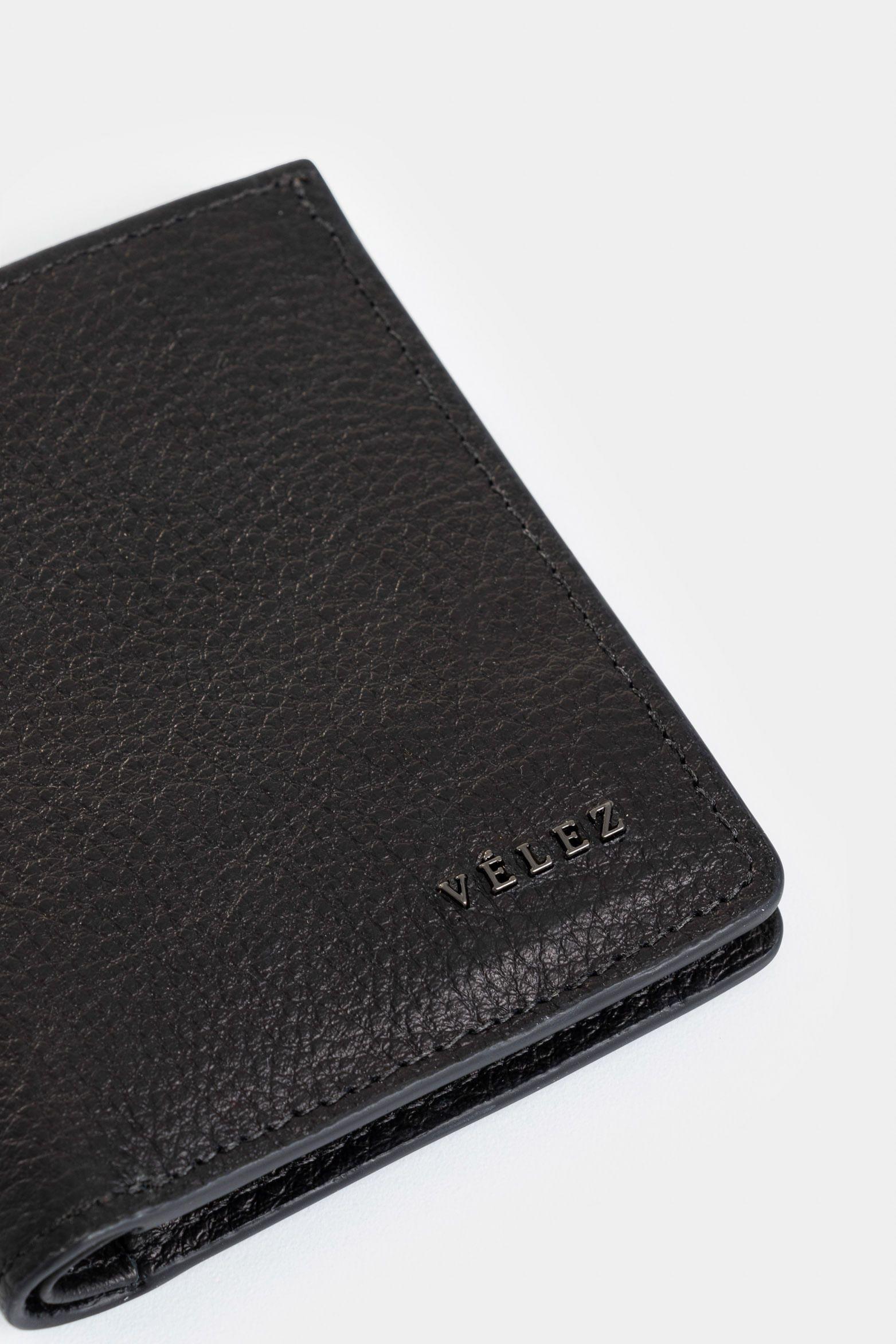 Billetera Sorrento de cuero para hombre casual negro-3