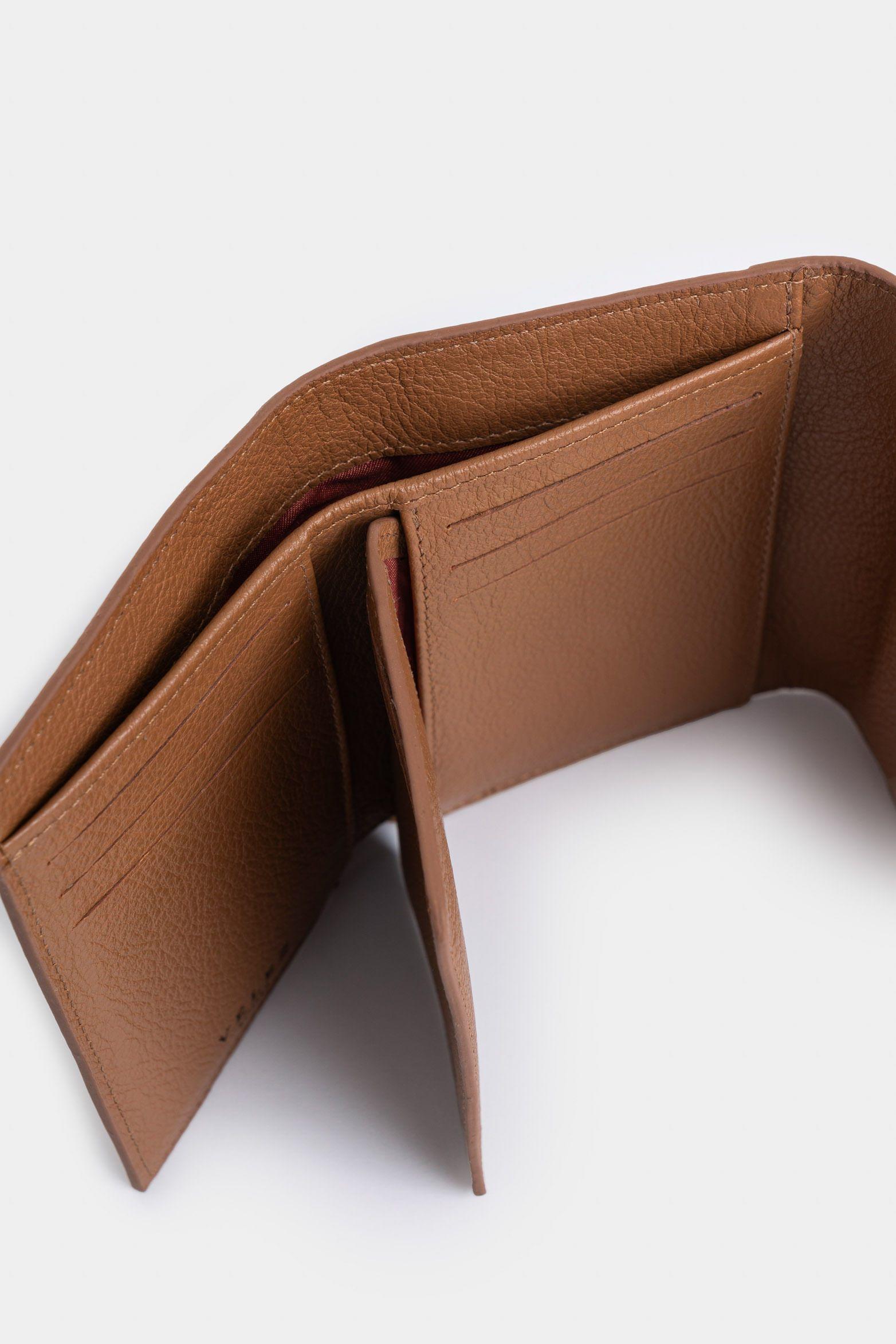 Billetera Magnolia de cuero para mujer corte heagonal Miel-4