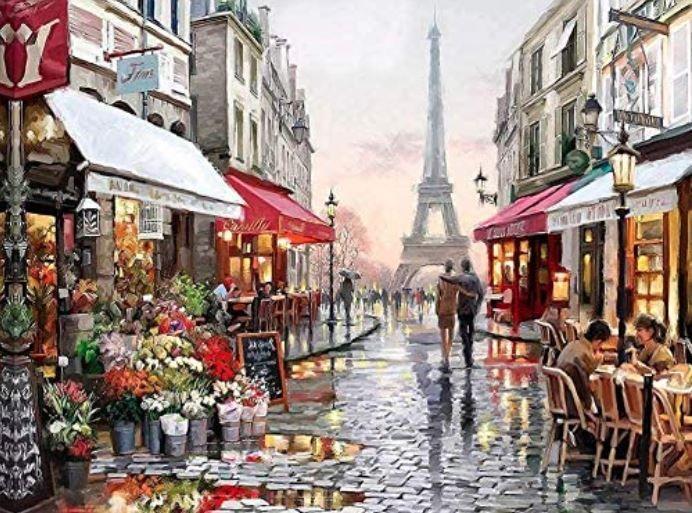 Kit bordado o pintura por diamante París 30x40-0
