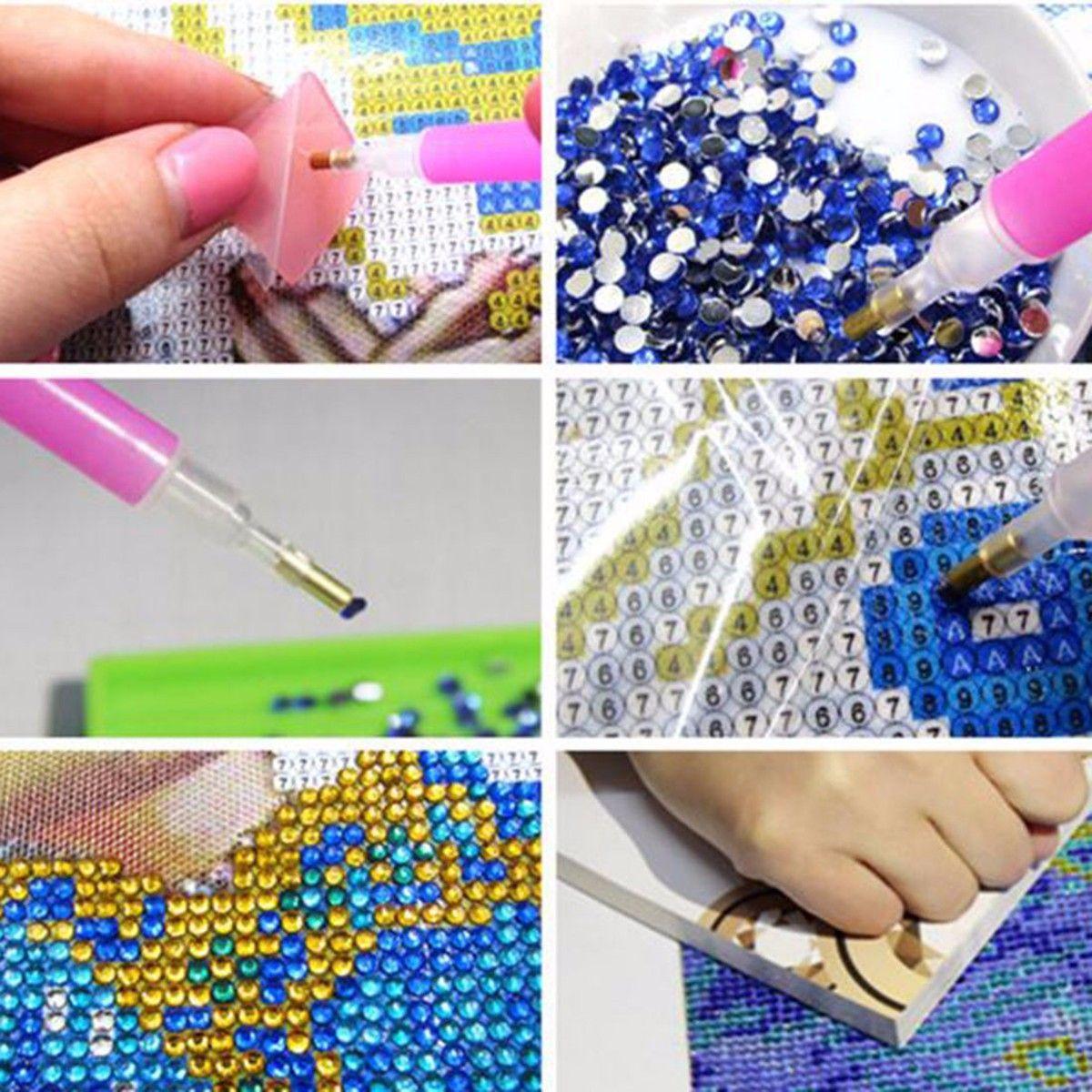 Kit Pintura o Bordado por Diamante 2 Marcadores pavo real mujer-2