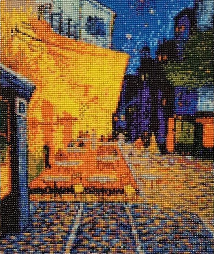 Kit bordado o pintura por diamante Café Arlés Van Gogh 30x40-1