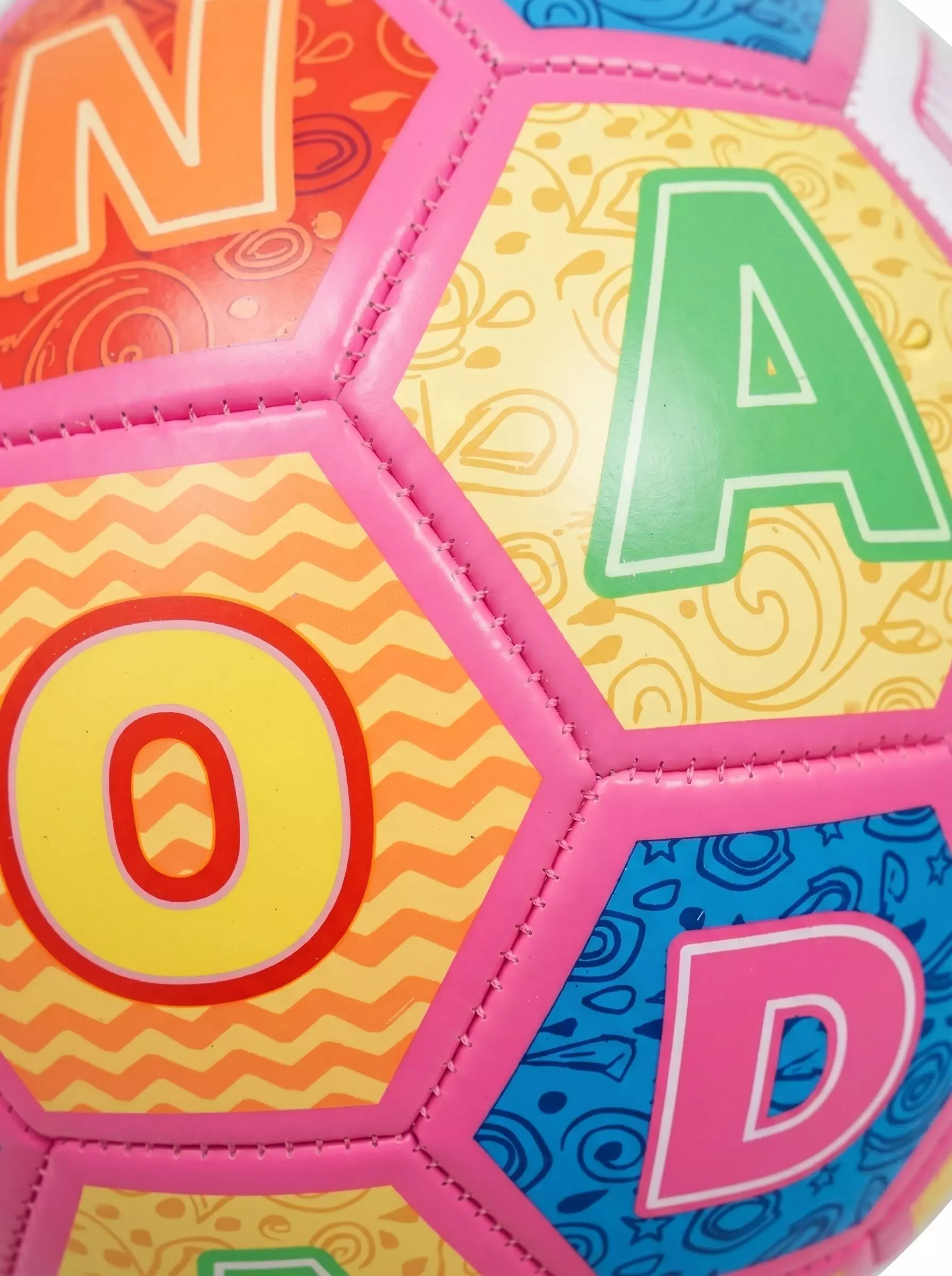 Balón De Futbol Didáctico Letras Rosa-3