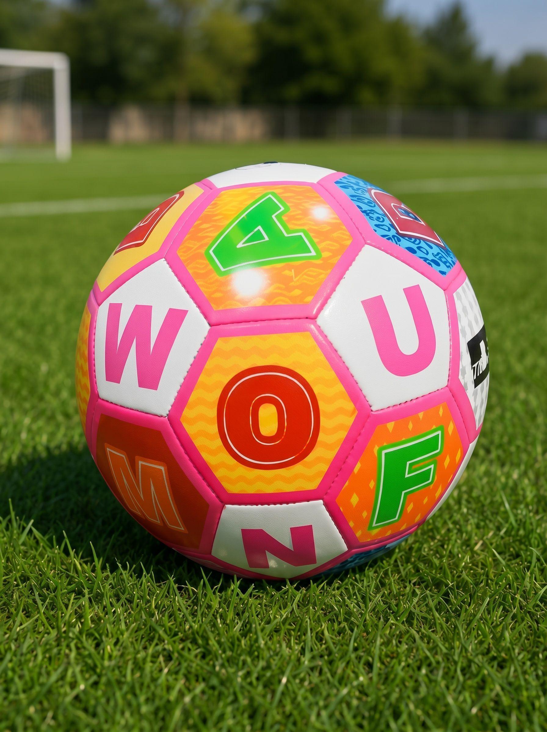 Balón De Futbol Didáctico Letras Rosa-5