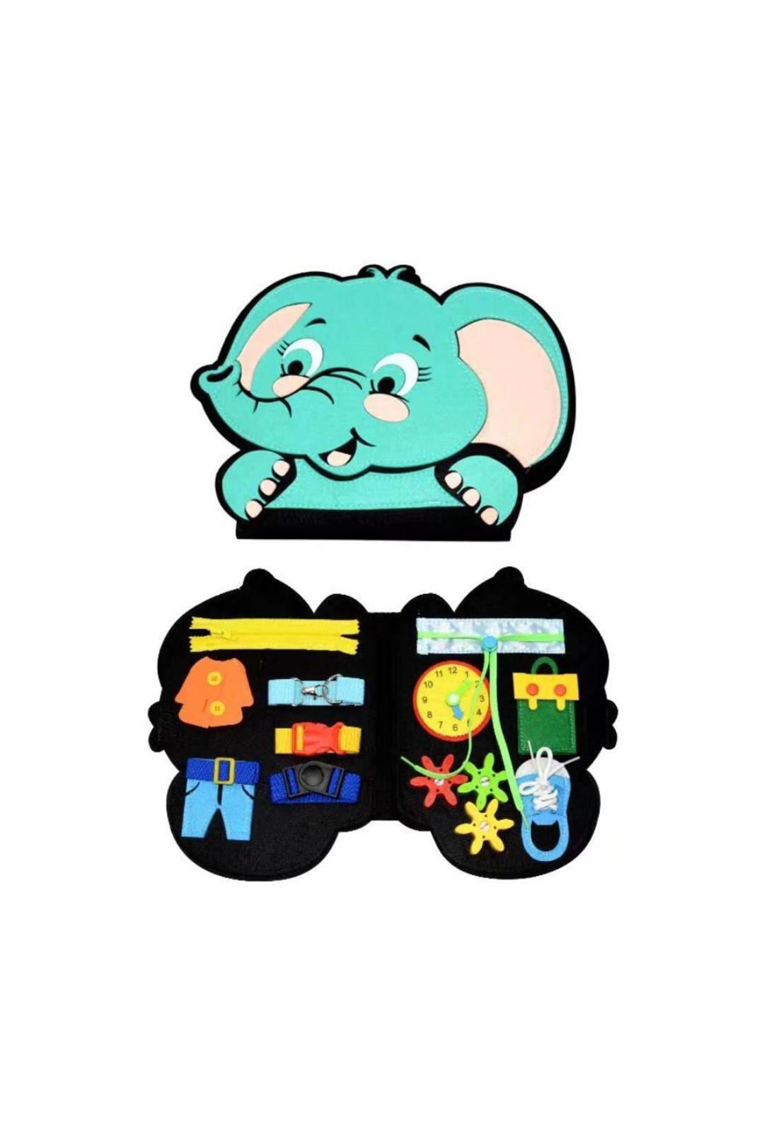 Tablero Sensorial Montessori Habilidades Motoras Elefante PB-C4-0