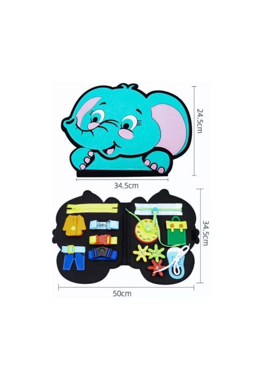 Tablero Sensorial Montessori Habilidades Motoras Elefante PB-C4-3