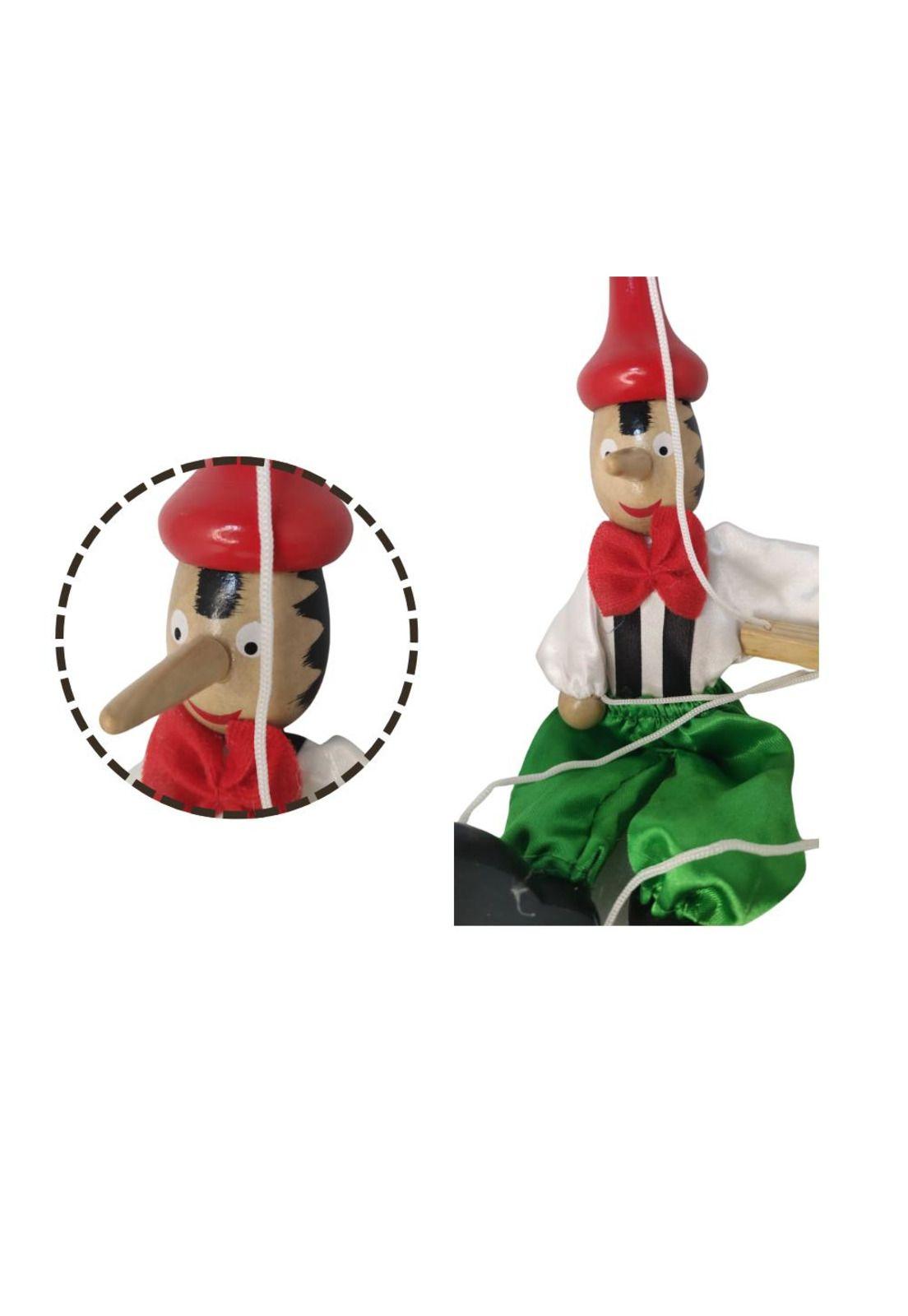 Títere Marioneta Payaso  Pinocho  Verde Con Rojo PB-C8-0