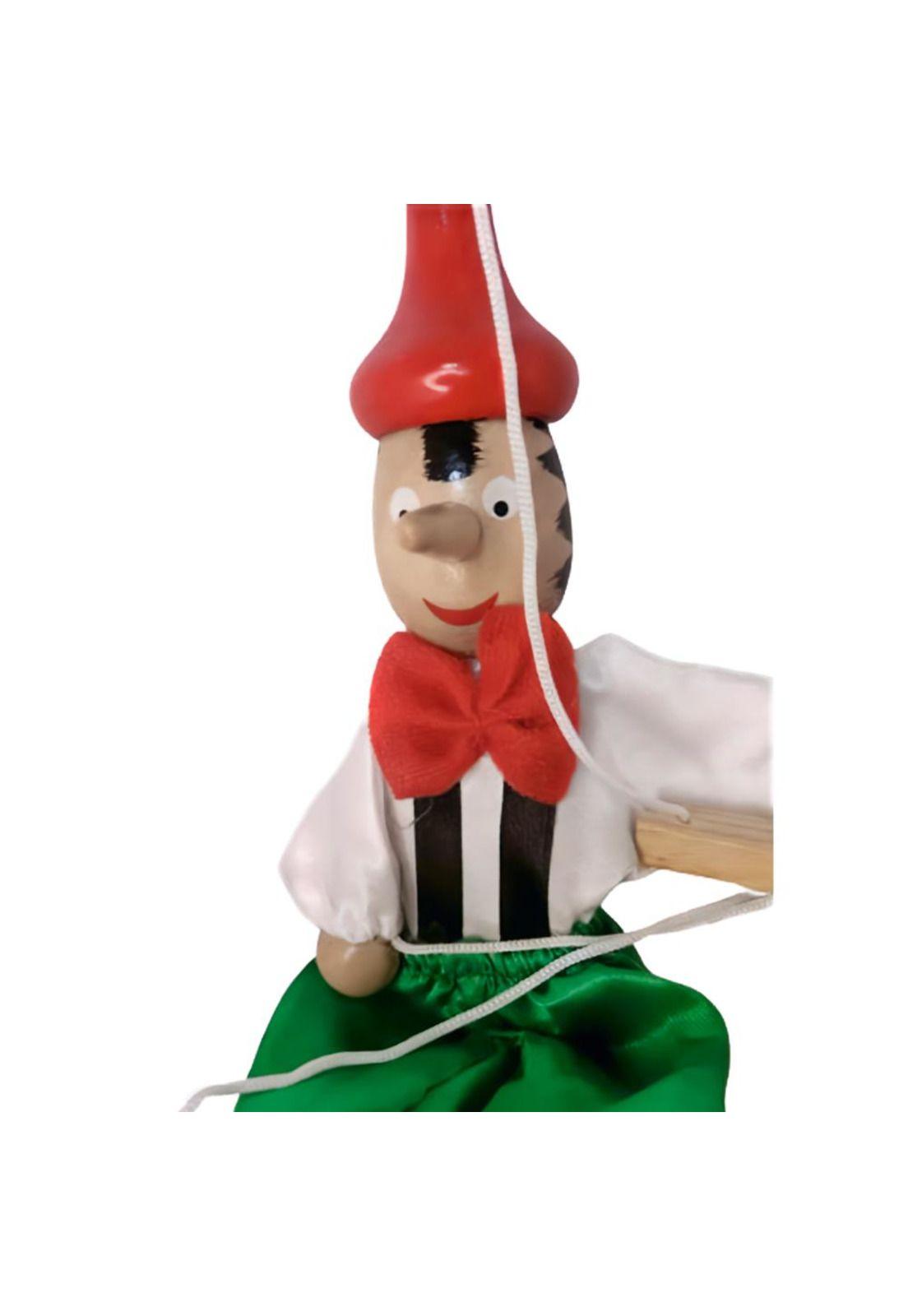 Títere Marioneta Payaso  Pinocho  Verde Con Rojo PB-C8-2