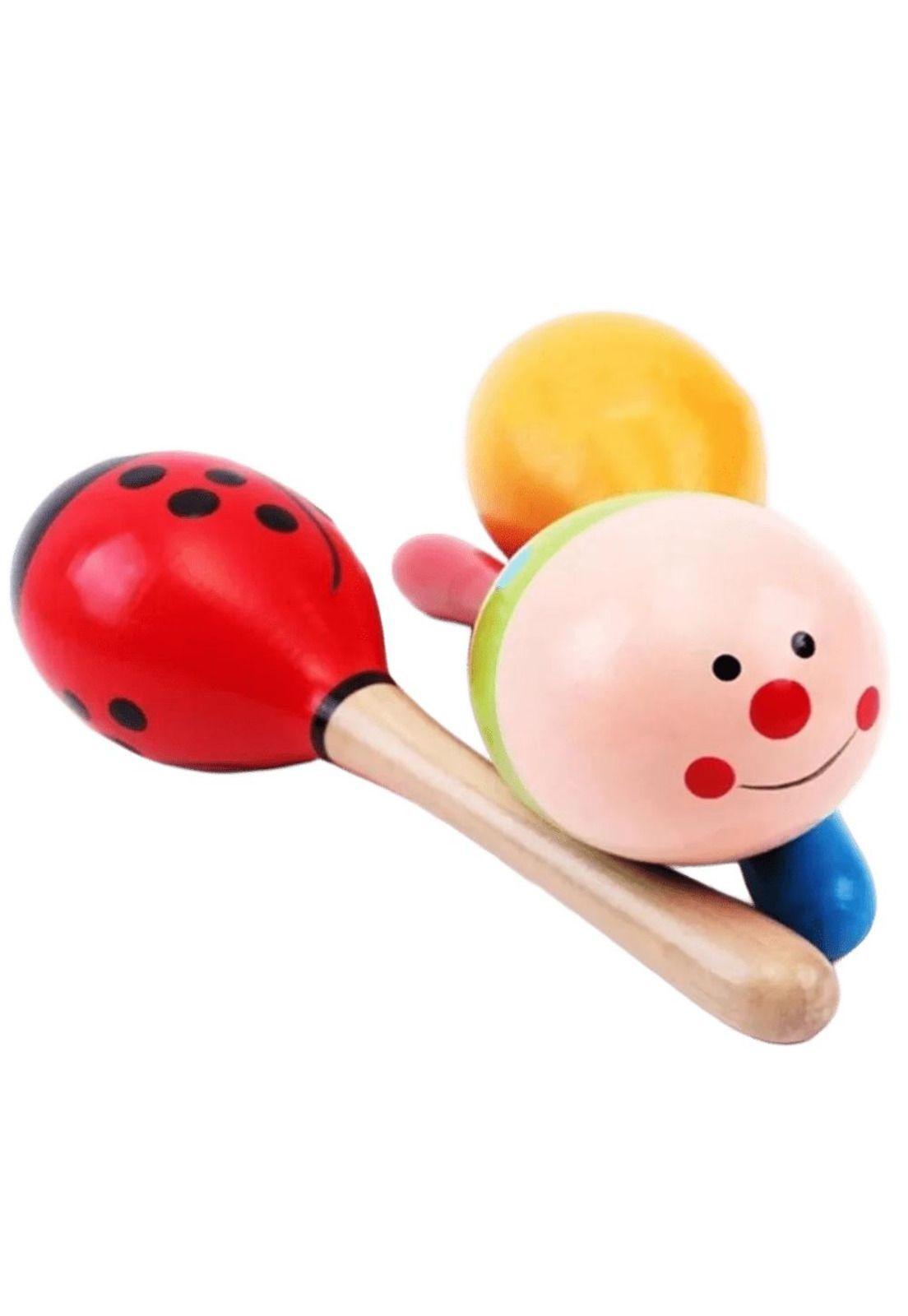 Maracas de madera 2 unidades infantil diferentes diseños PB-C10-0