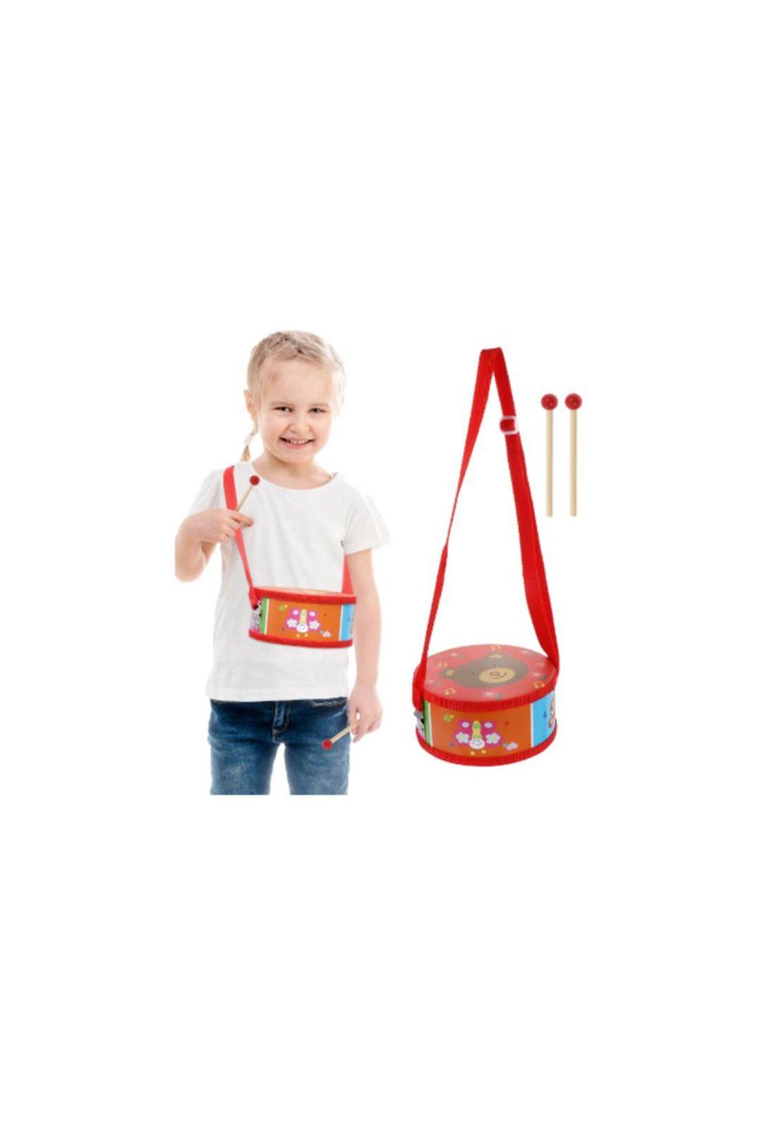 Tamboril musical infantil diseño oso color rojo PB-C8-1