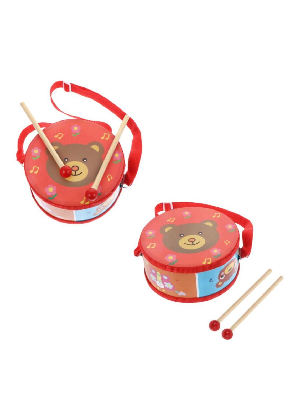Tamboril musical infantil diseño oso color rojo PB-C8-2