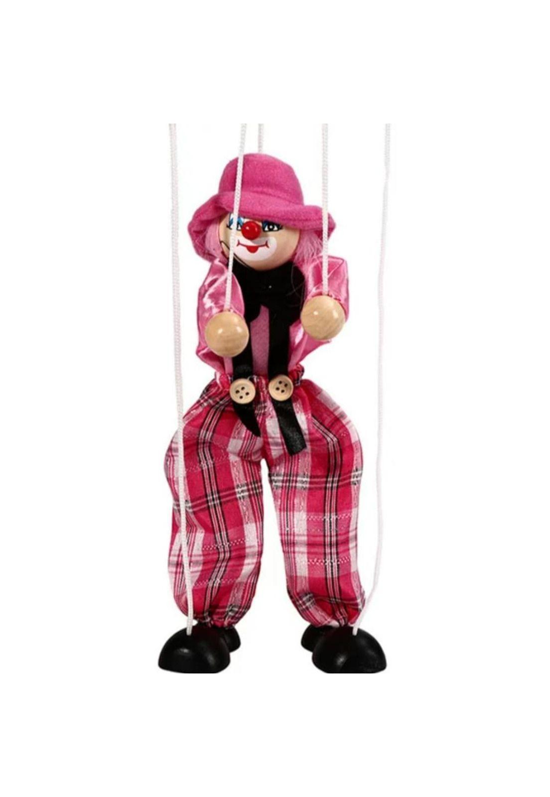 Marioneta títere, diseño de payaso de juguete color rosado PB-C11-2
