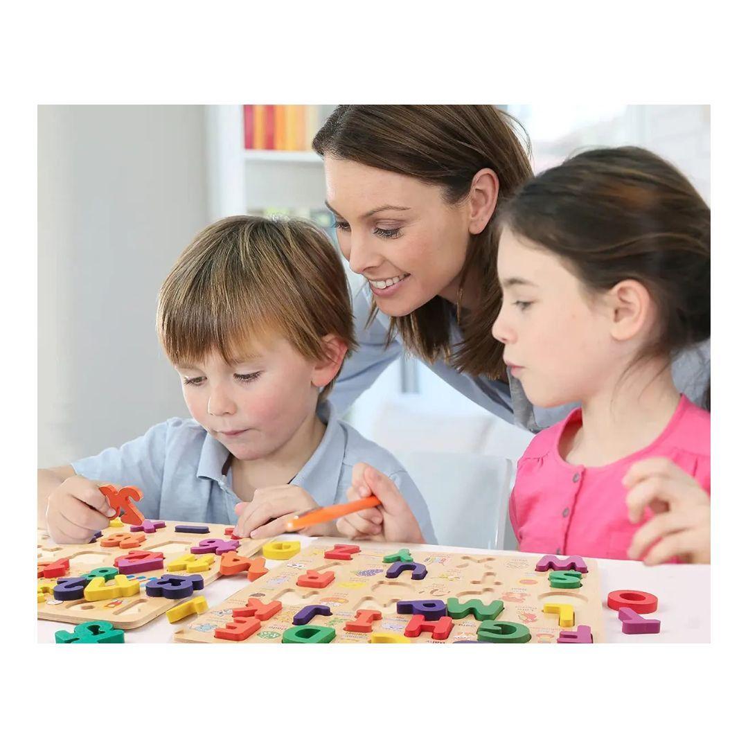 Tablero Rompecabezas Letras Mayúsculas Infantil Madera -2