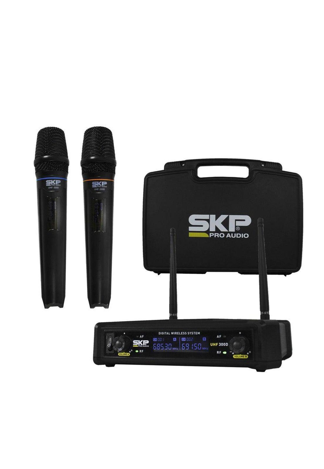 Micrófonos Skp Pro Audio Uhf-300d Dinámico Cardiode Negros PB-B4-0