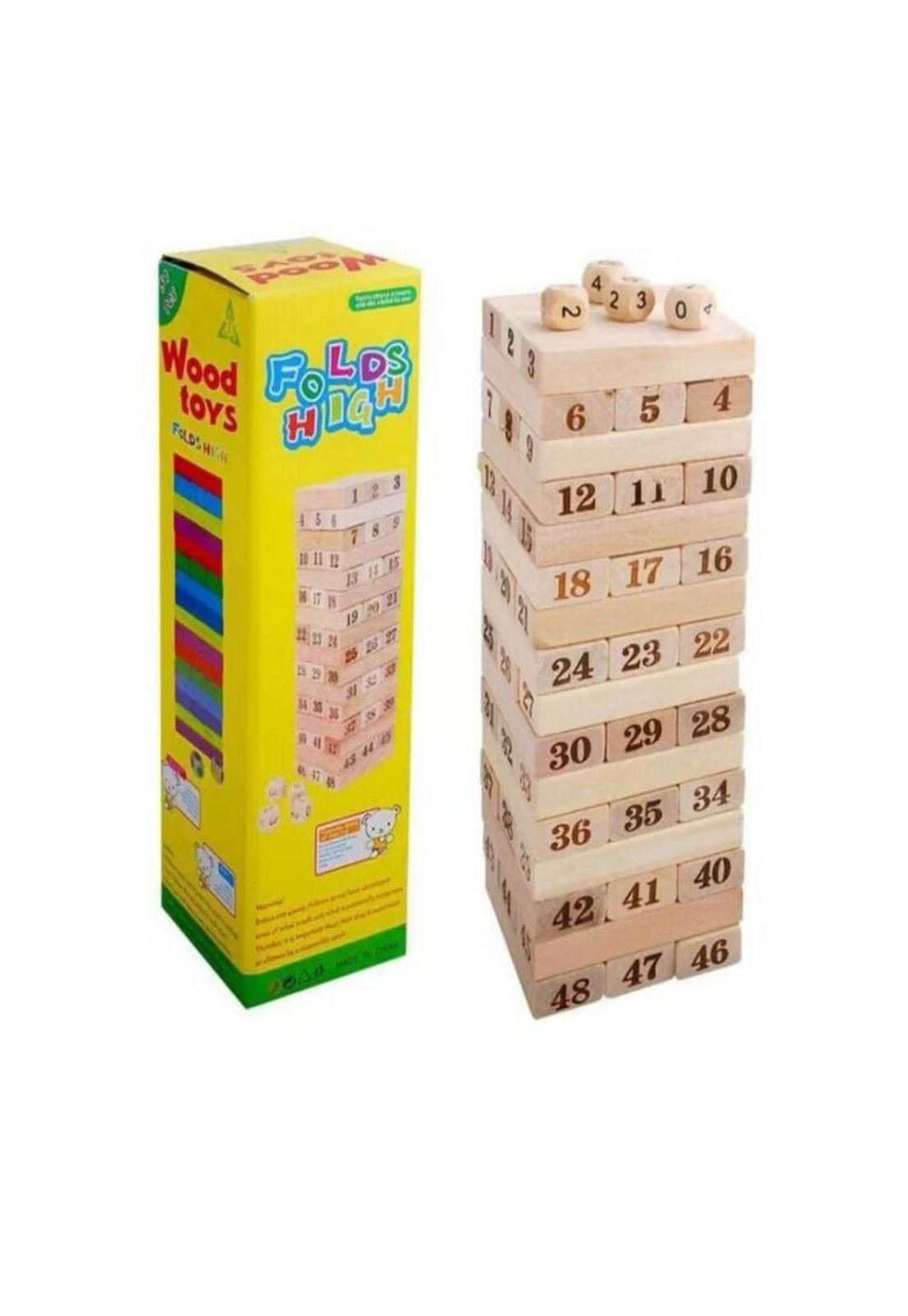 Torre De Bloques Madera Equilibrio Enumerados Juego De Mesa PB-C1-2