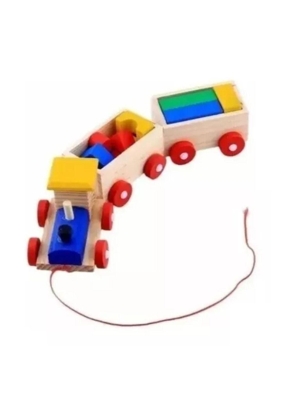 Tren De Encaje Madera Para Niños Figuras Geométricas PB-B2-2