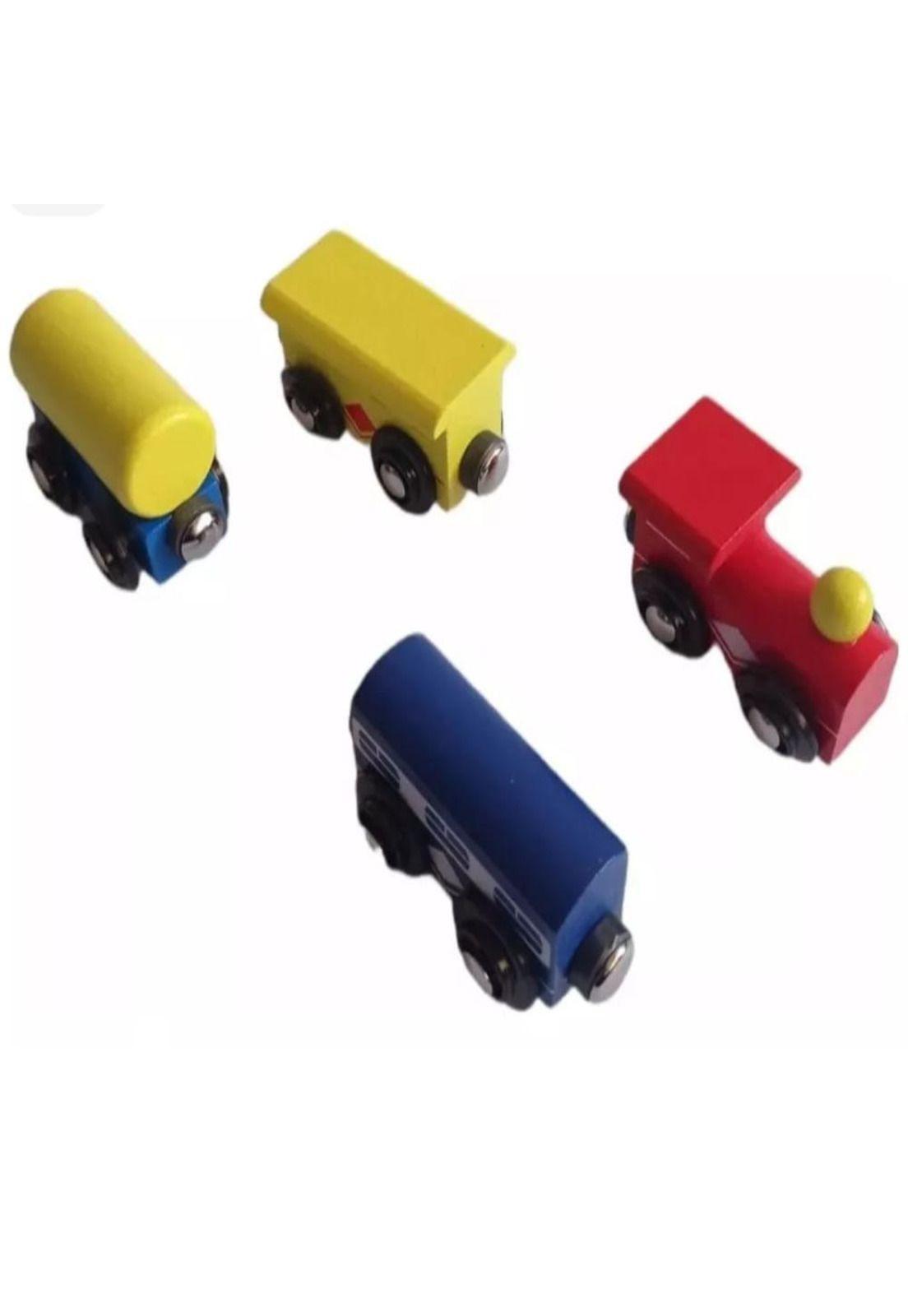 Tren de madera magnético 4 piezas didáctico infantil PB-C12-3