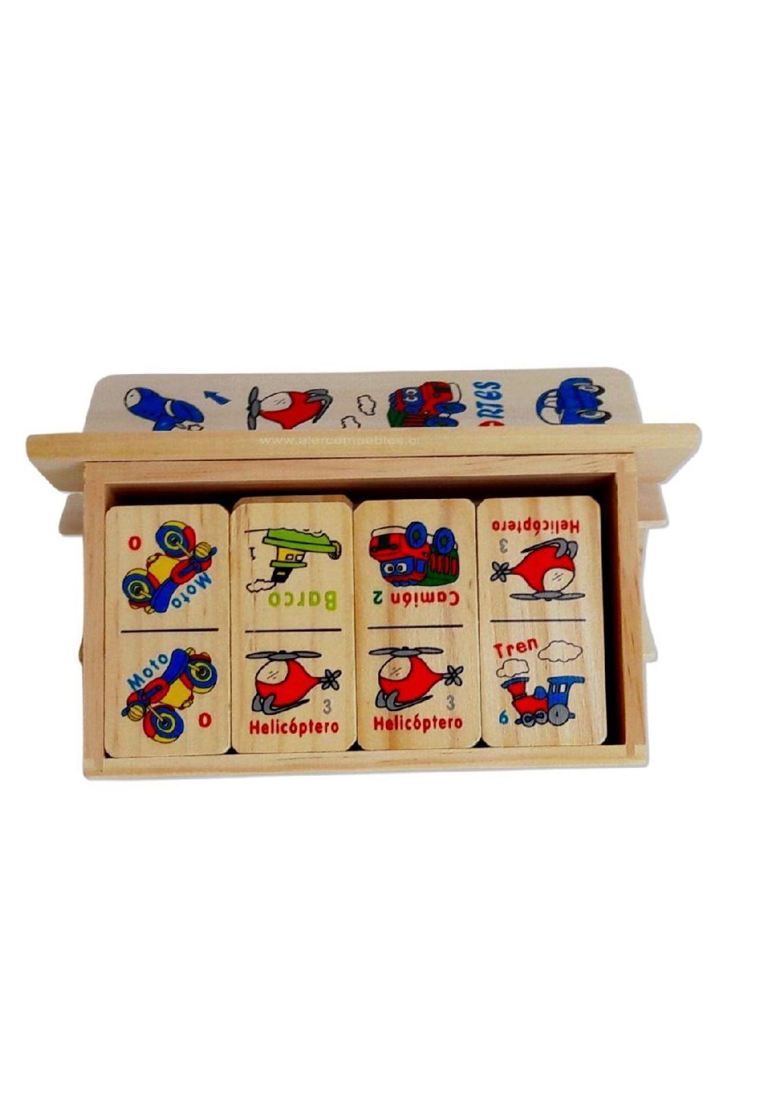 Domino transporte de madera para niños-2
