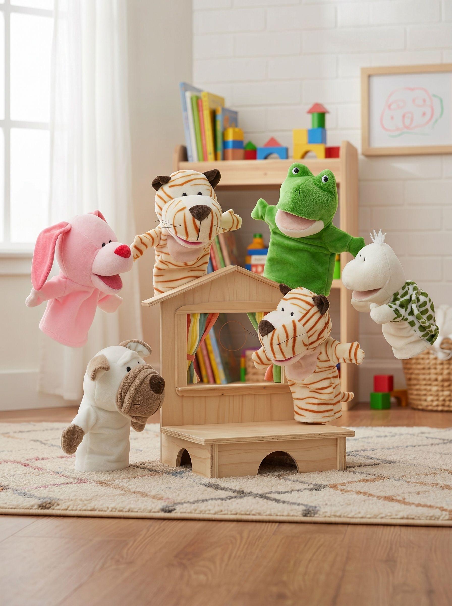 Títeres De Mano Peluche Educativo Estimulación 25 cm Animales -4