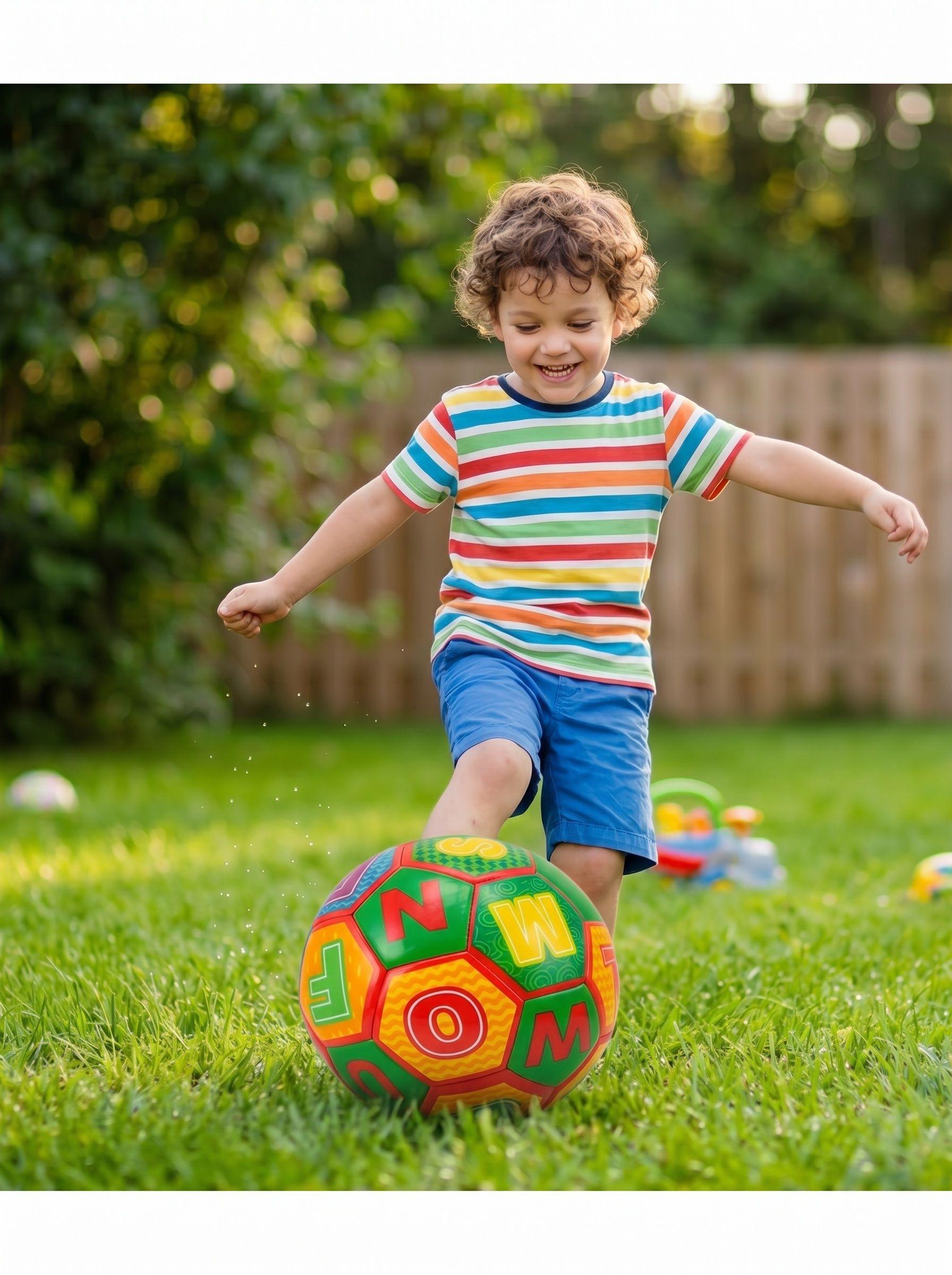Pelota Educativa didáctica Para Niños Iniciación Letras borde rojo-2