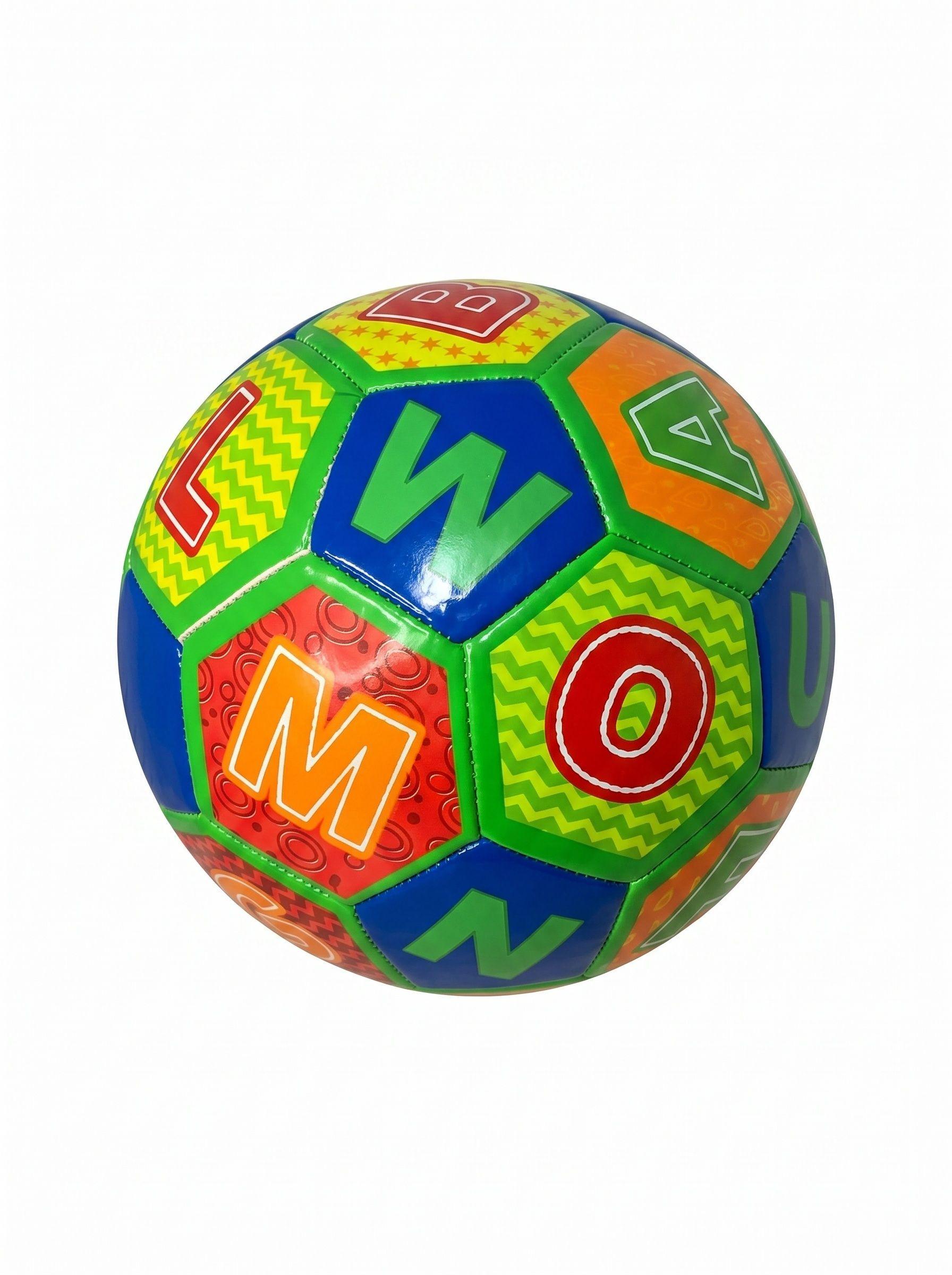 Balón De Futbol Didáctico Letras Azul Borde verde-2