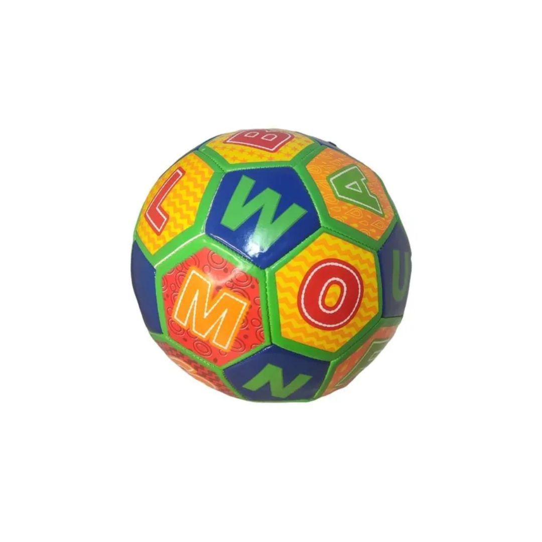 Balón De Futbol Didáctico Letras Azul Borde verde-3