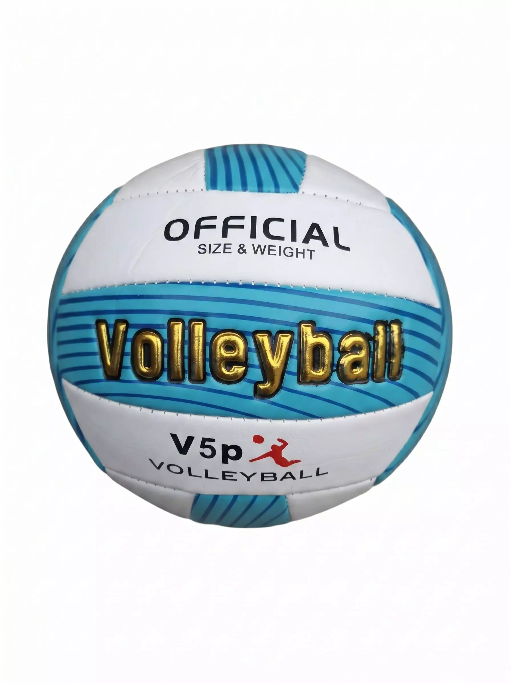 Pelota De Voleibol Blanco Con Celeste Ak Sport N5-2